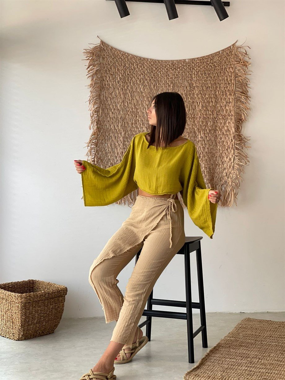 OLİVA LİMON KÜFÜ MÜSLİN TOP