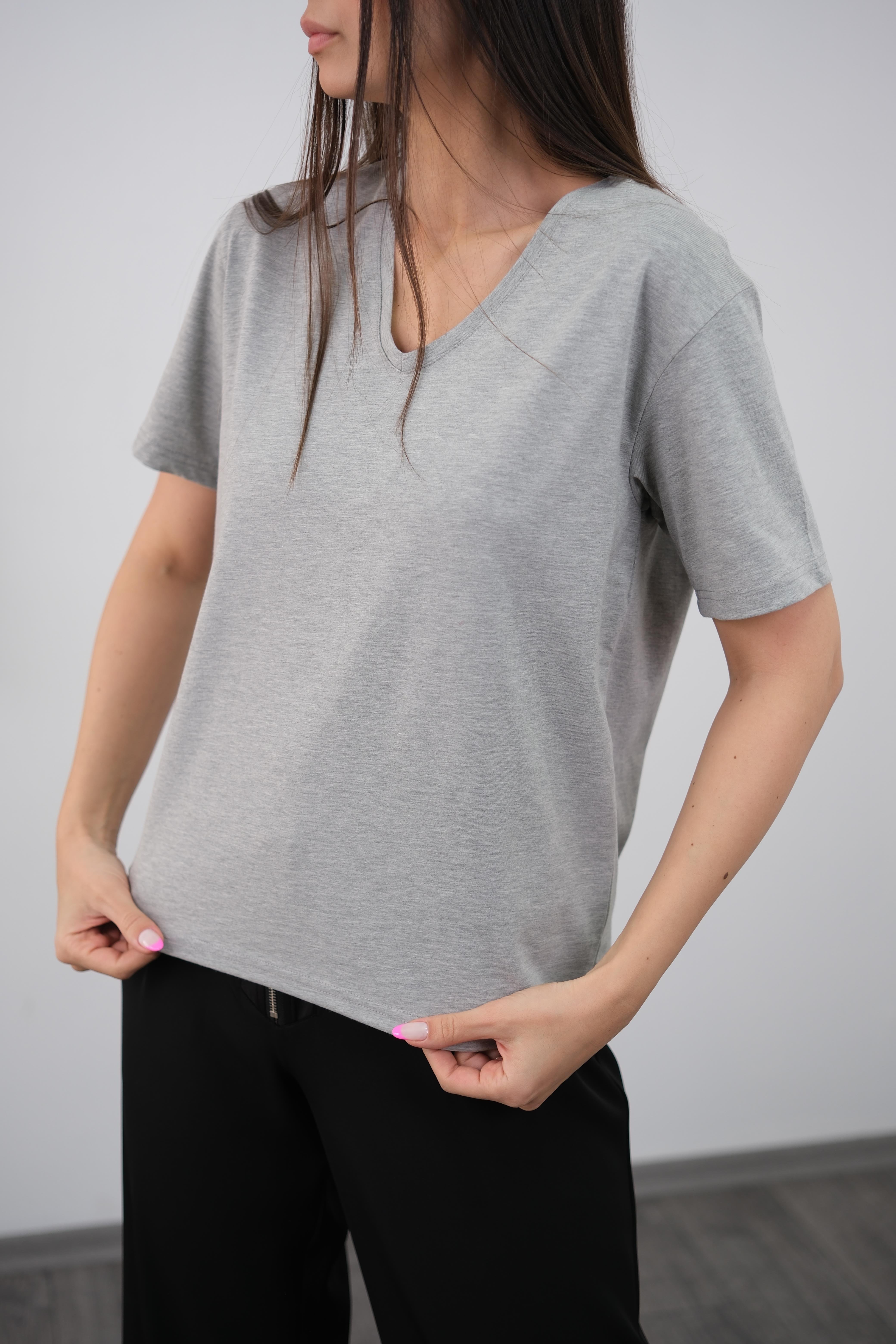 PACE V YAKA GRİ TİŞÖRT