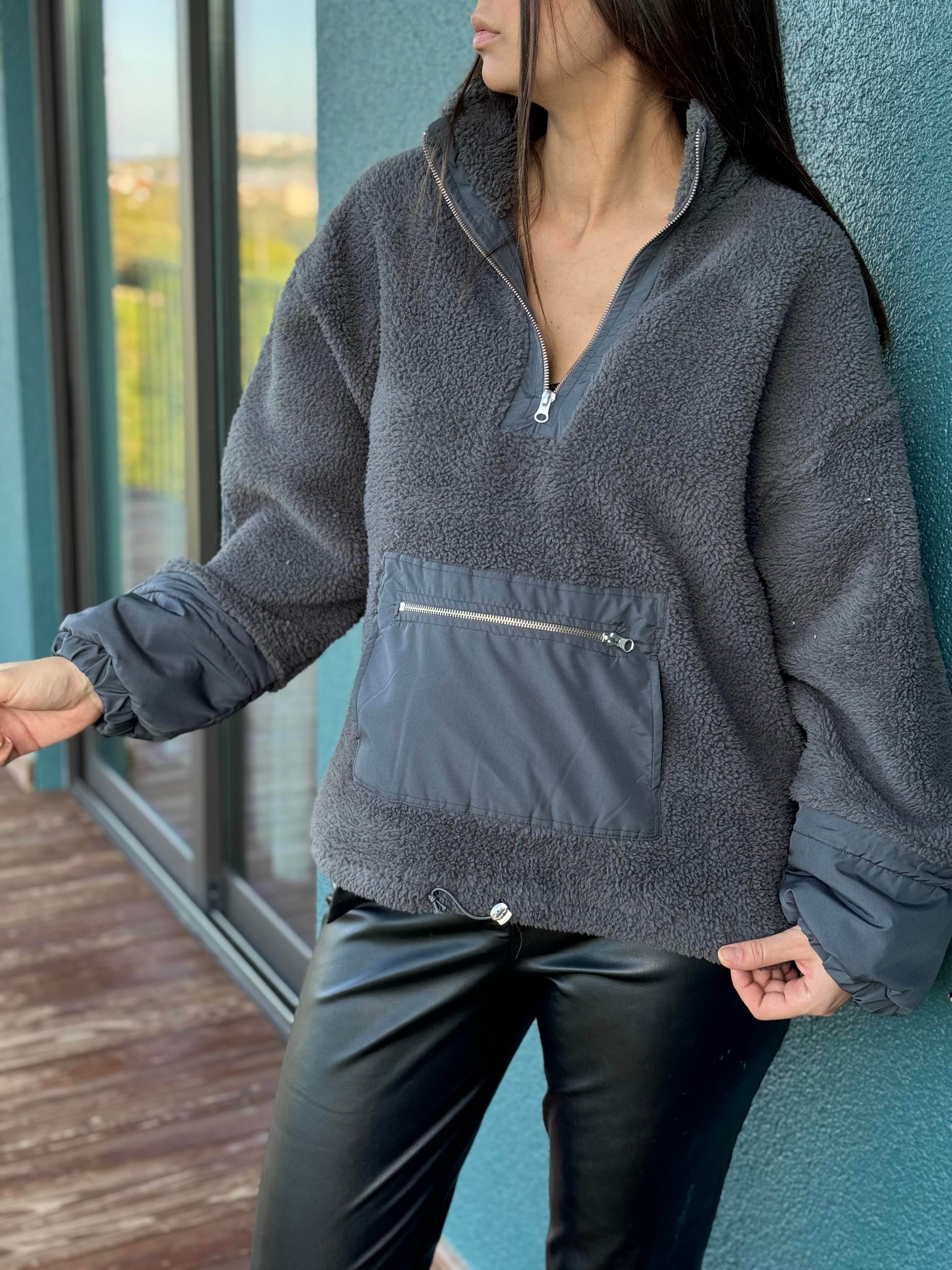 PAGOS YUMOŞ TEDDY ANTRASİT SWEAT