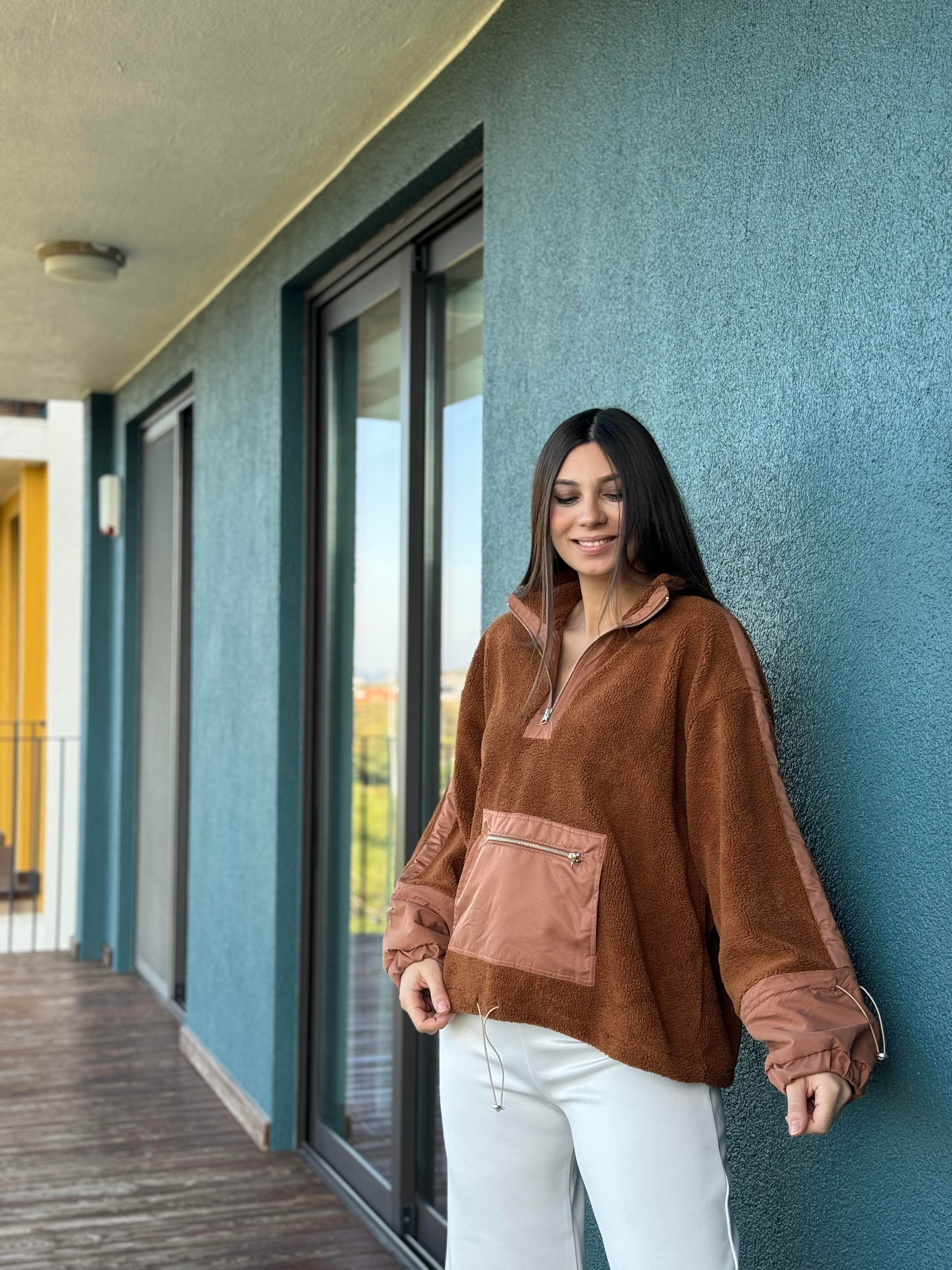 PAGOS YUMOŞ TEDDY KAHVE SWEAT