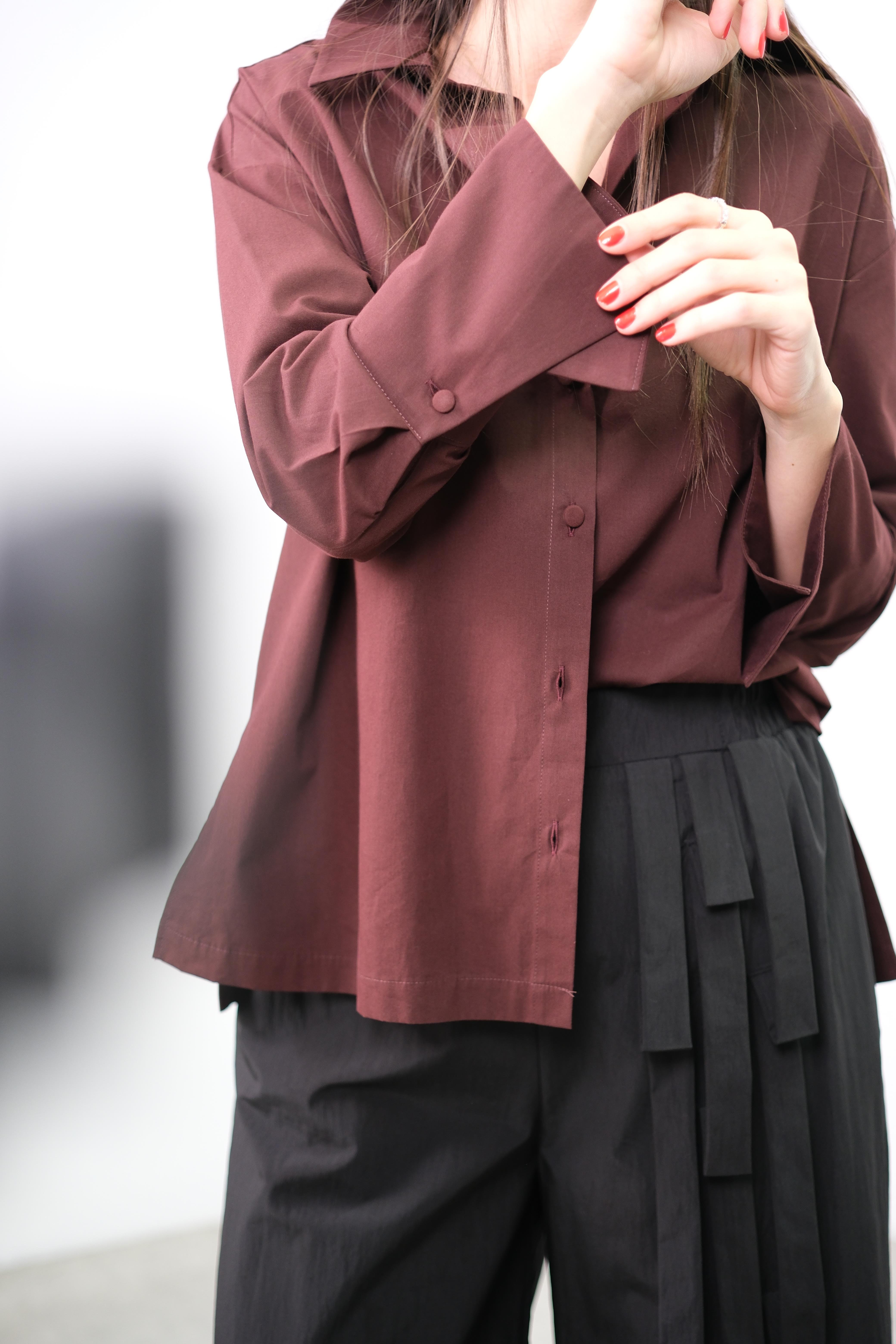 PARİZ BORDO POPLİN GÖMLEK