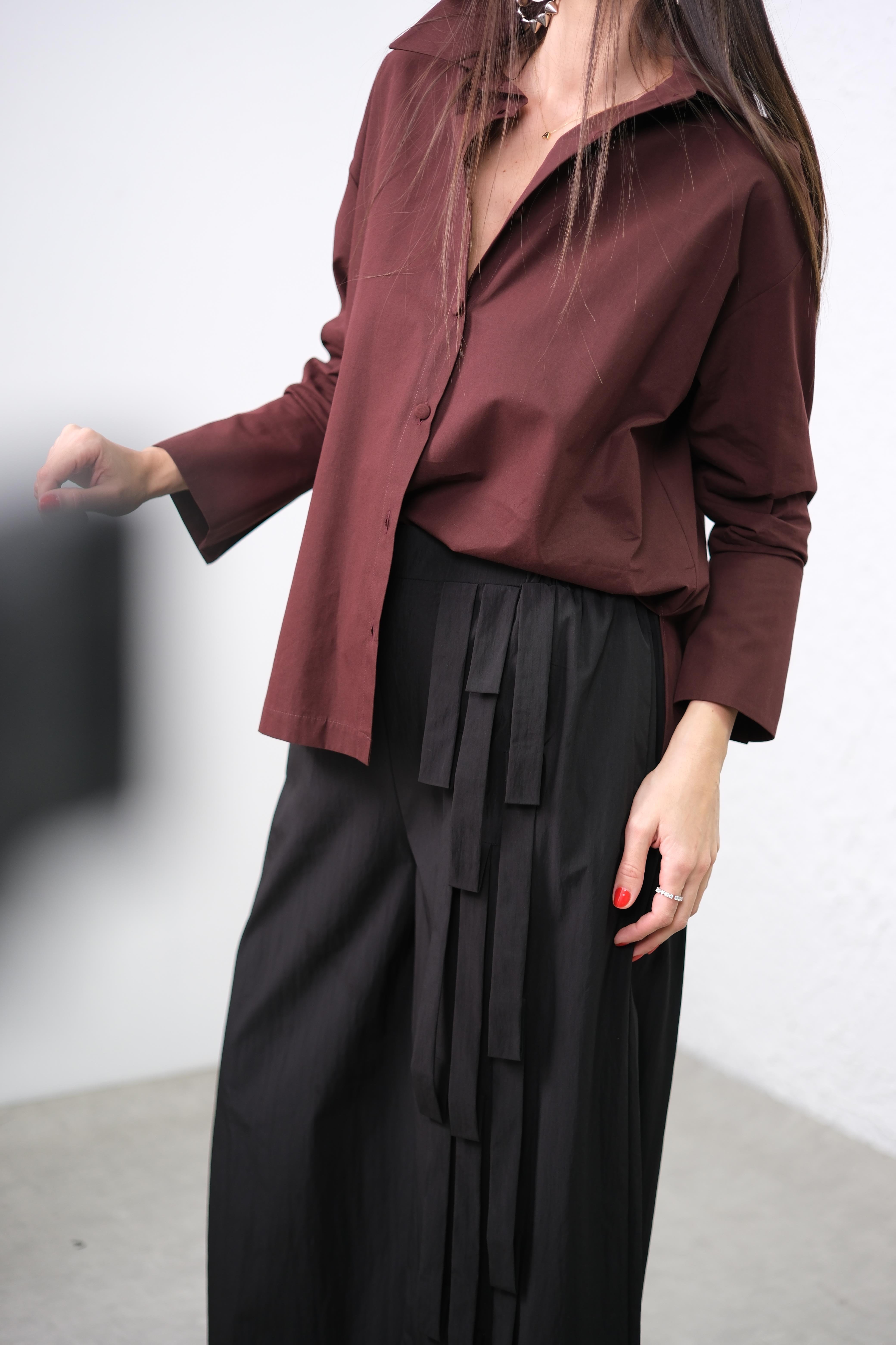 PARİZ BORDO POPLİN GÖMLEK