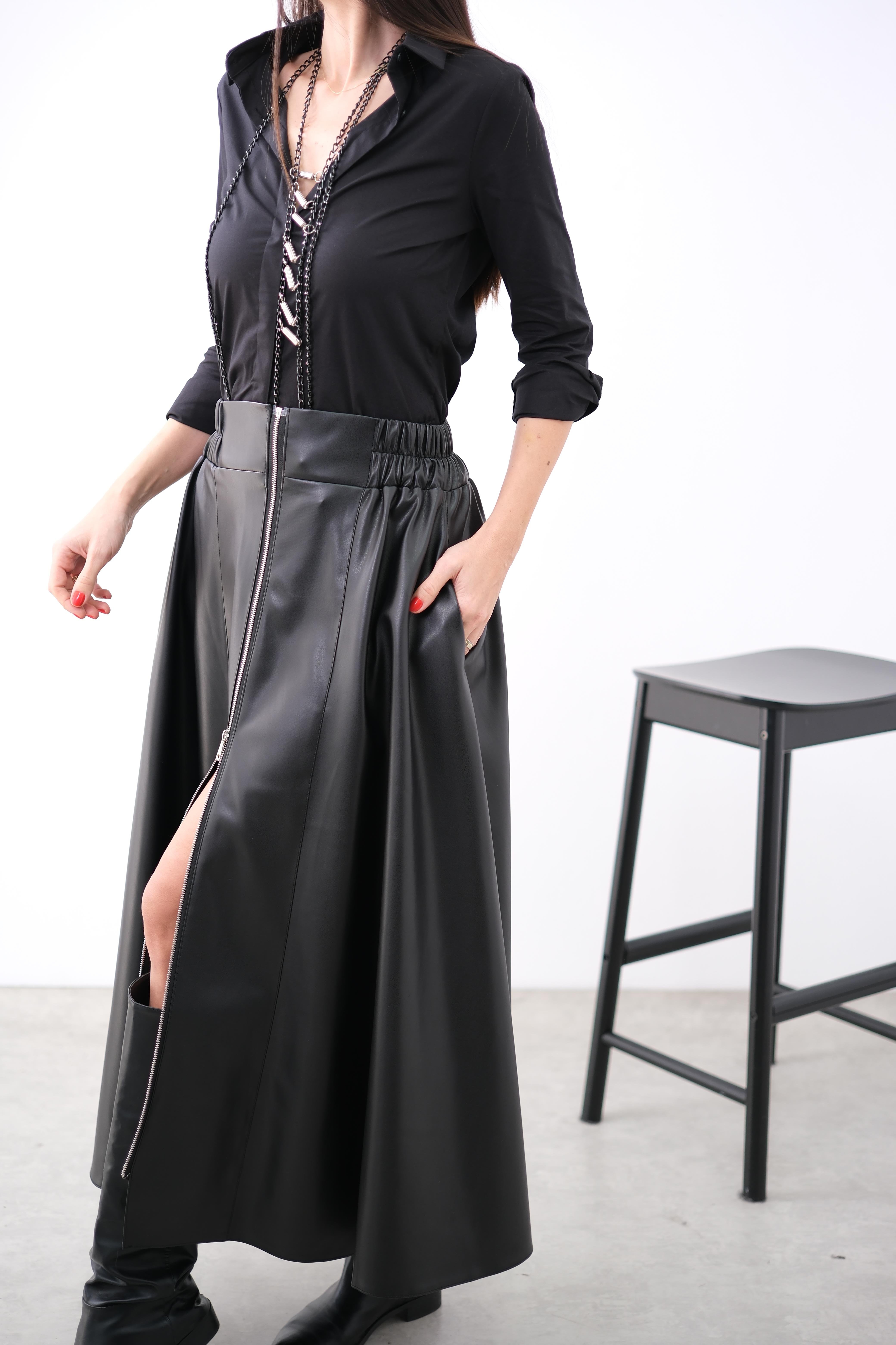 PARLY TASARIM DERİ ETEK