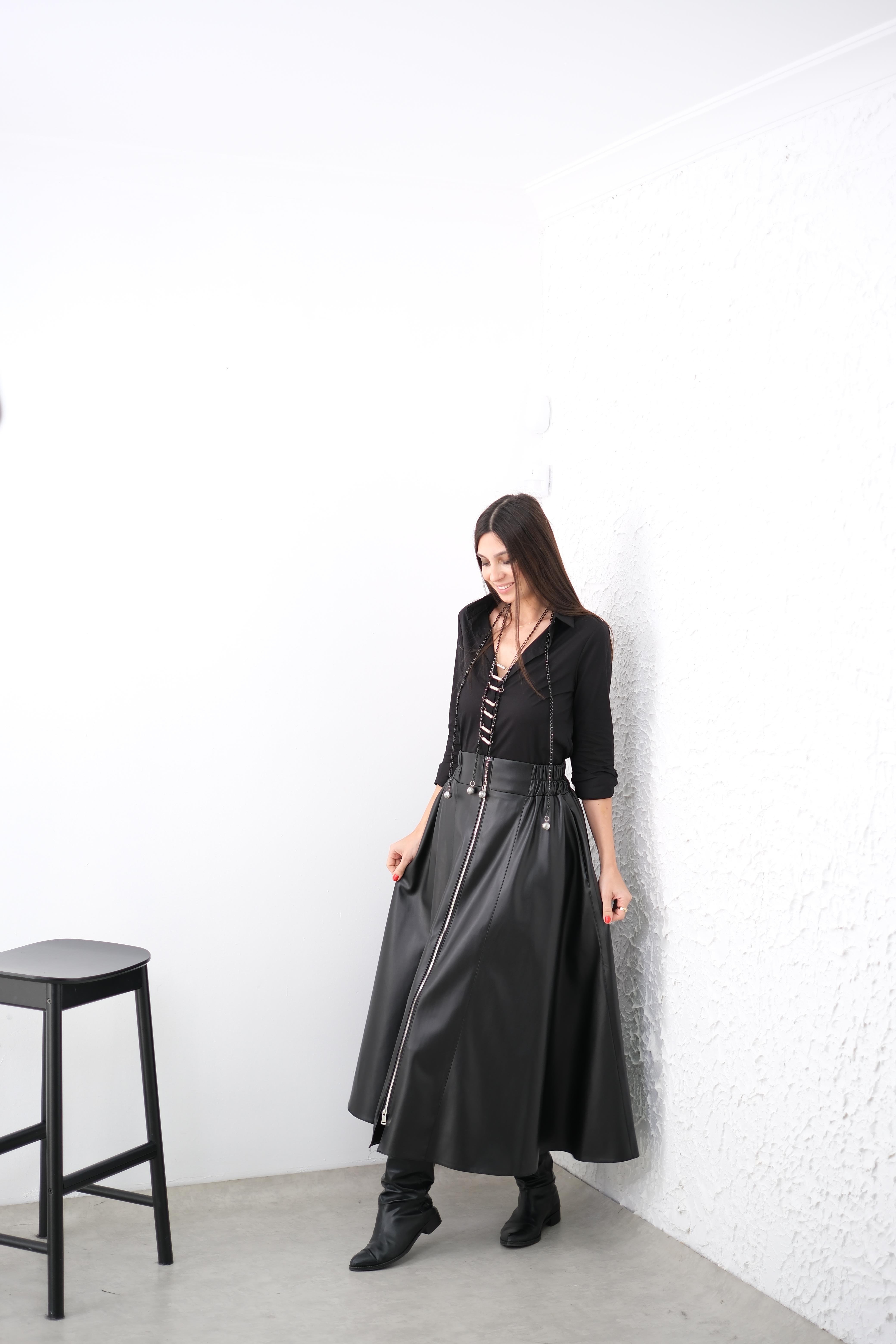 PARLY TASARIM DERİ ETEK