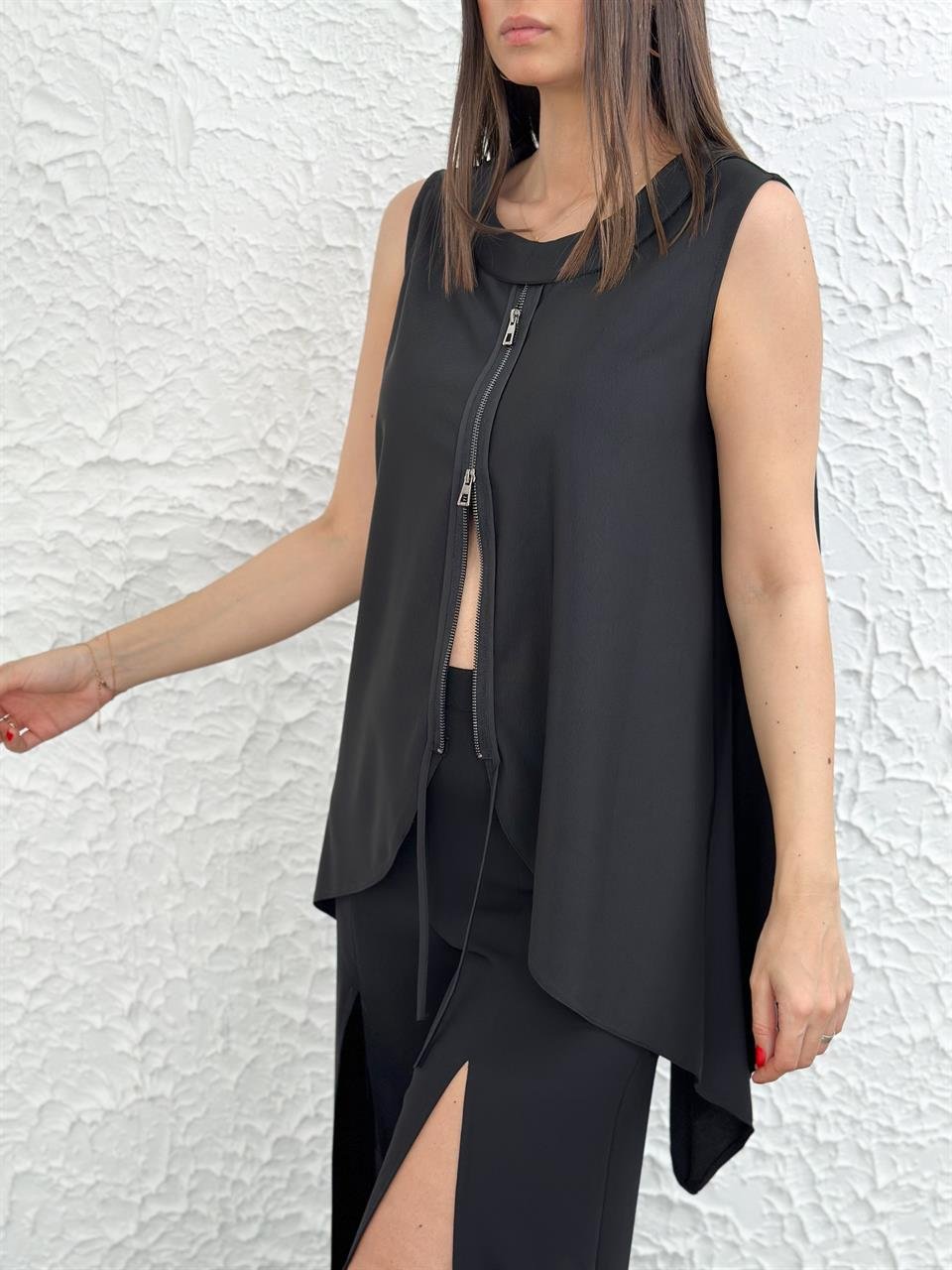 PAROS SİYAH TASARIM BLUZ