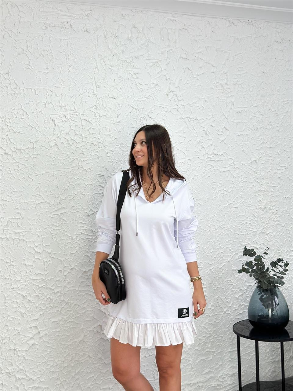 PAULA BEYAZ TASARIM ELBİSE