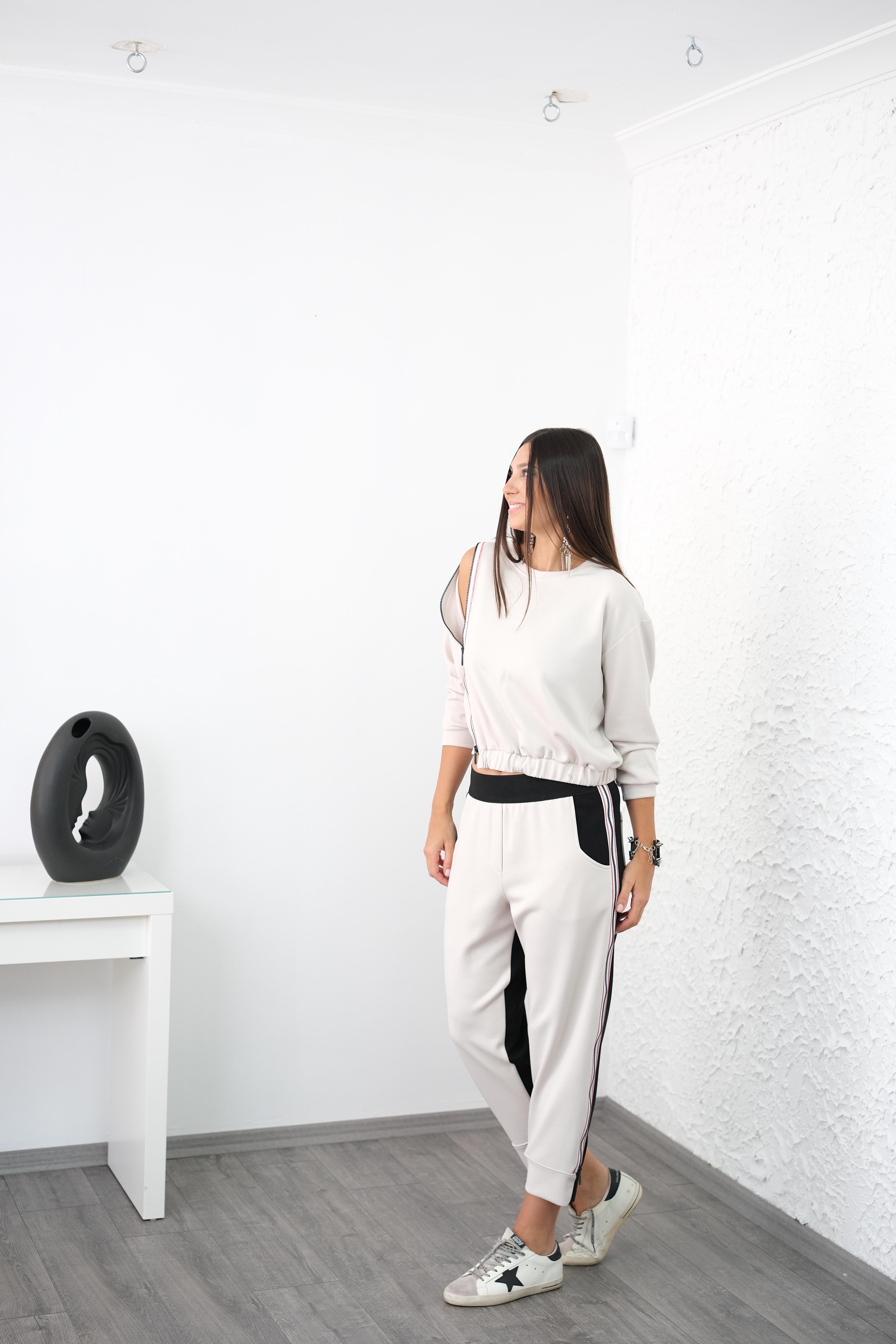 PELLY FERMUAR DETAYLI VİZON SWEAT