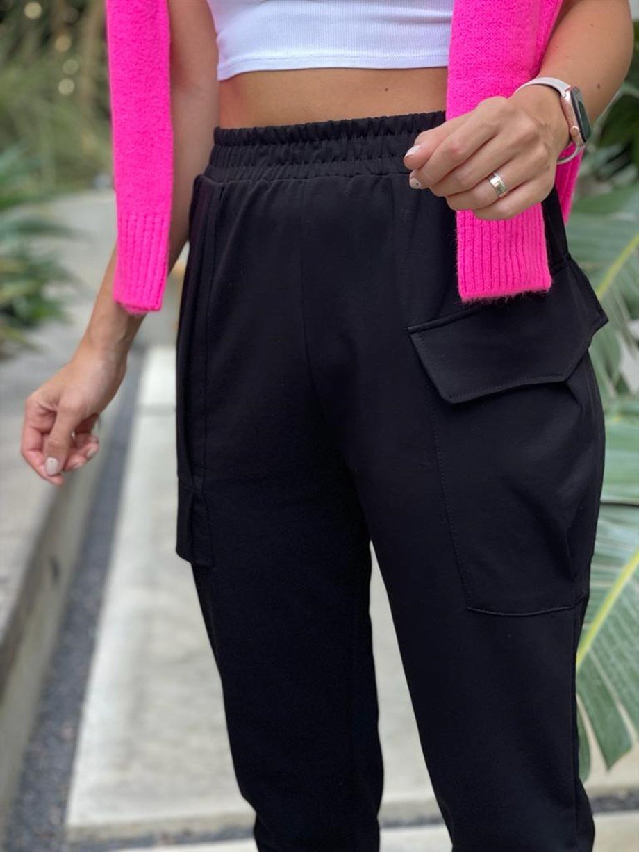 PERDA SİYAH CEP DETAYLI EŞOFMAN