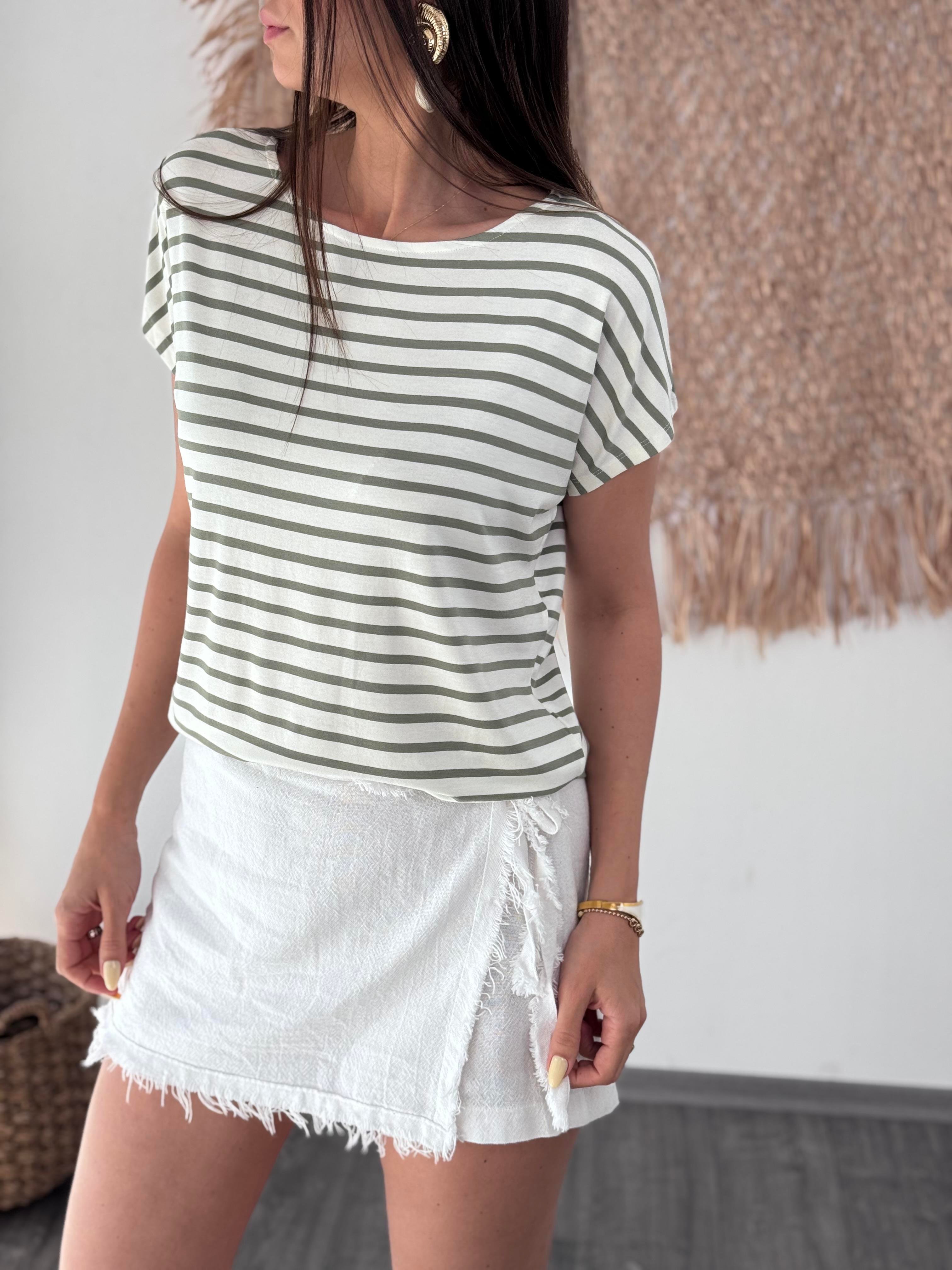 PERDİ HAKİ ÇİZGİLİ BLUZ