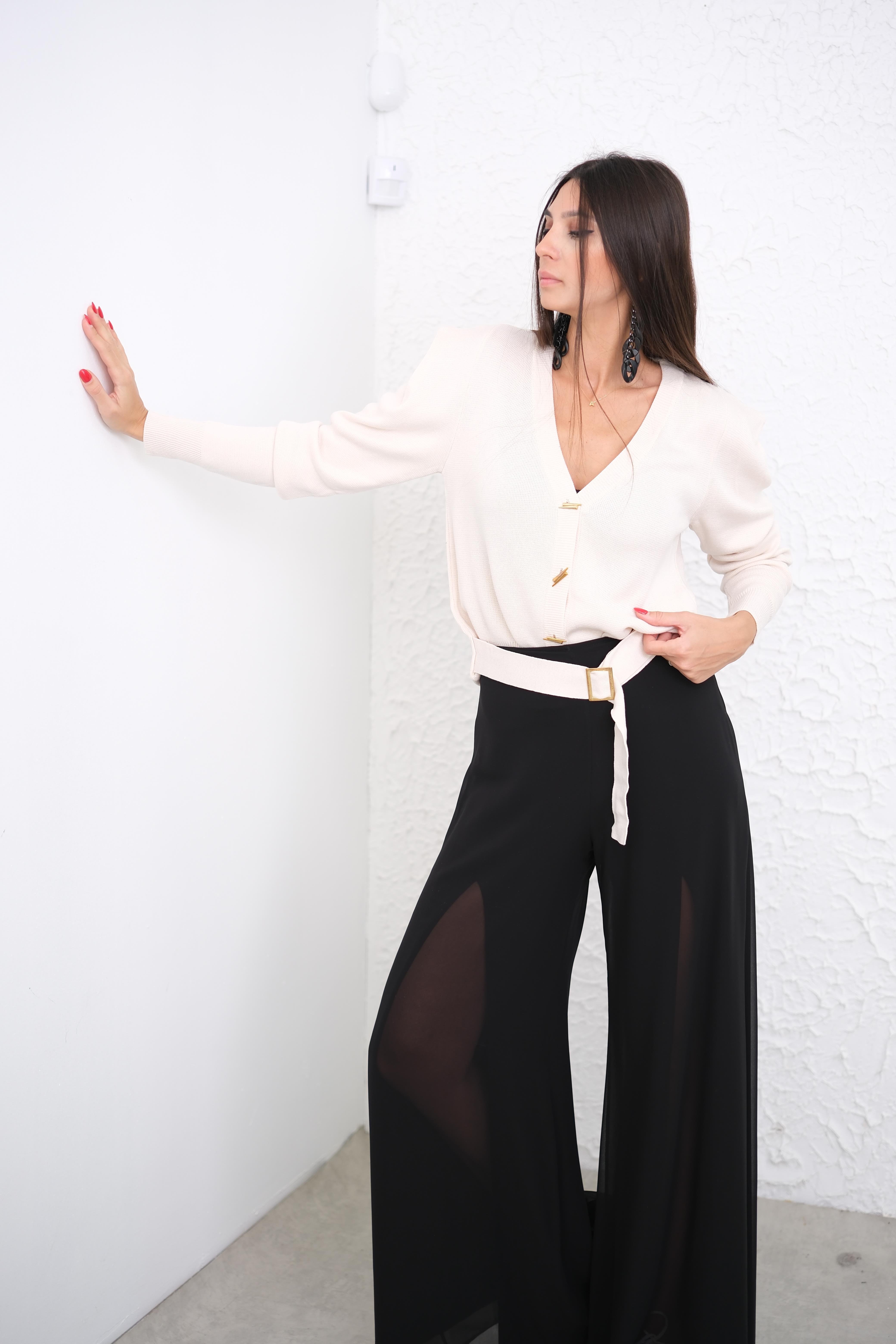 PİAZ KEMERLİ KREM HIRKA