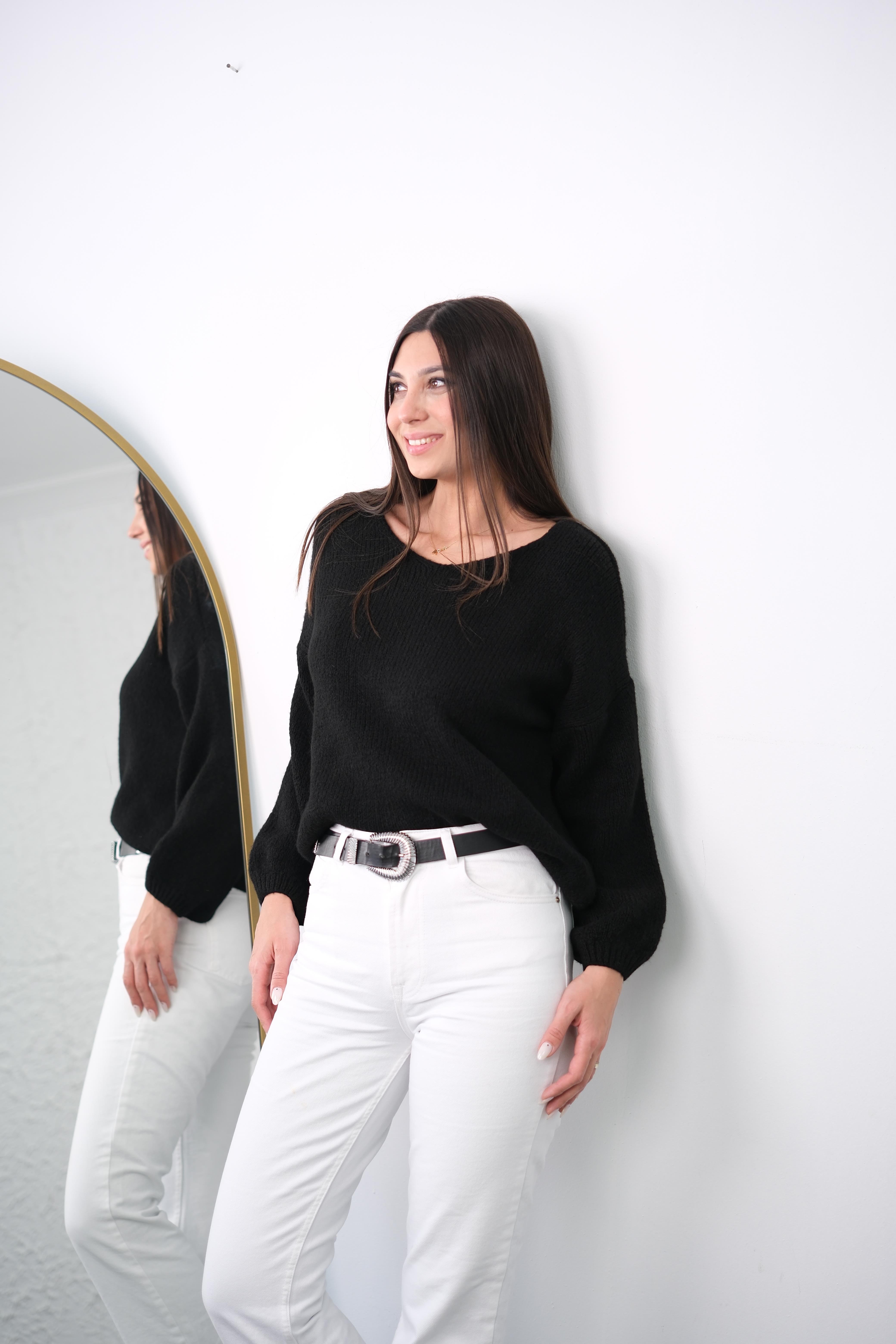 PİCA V YAKA SİYAH KAZAK