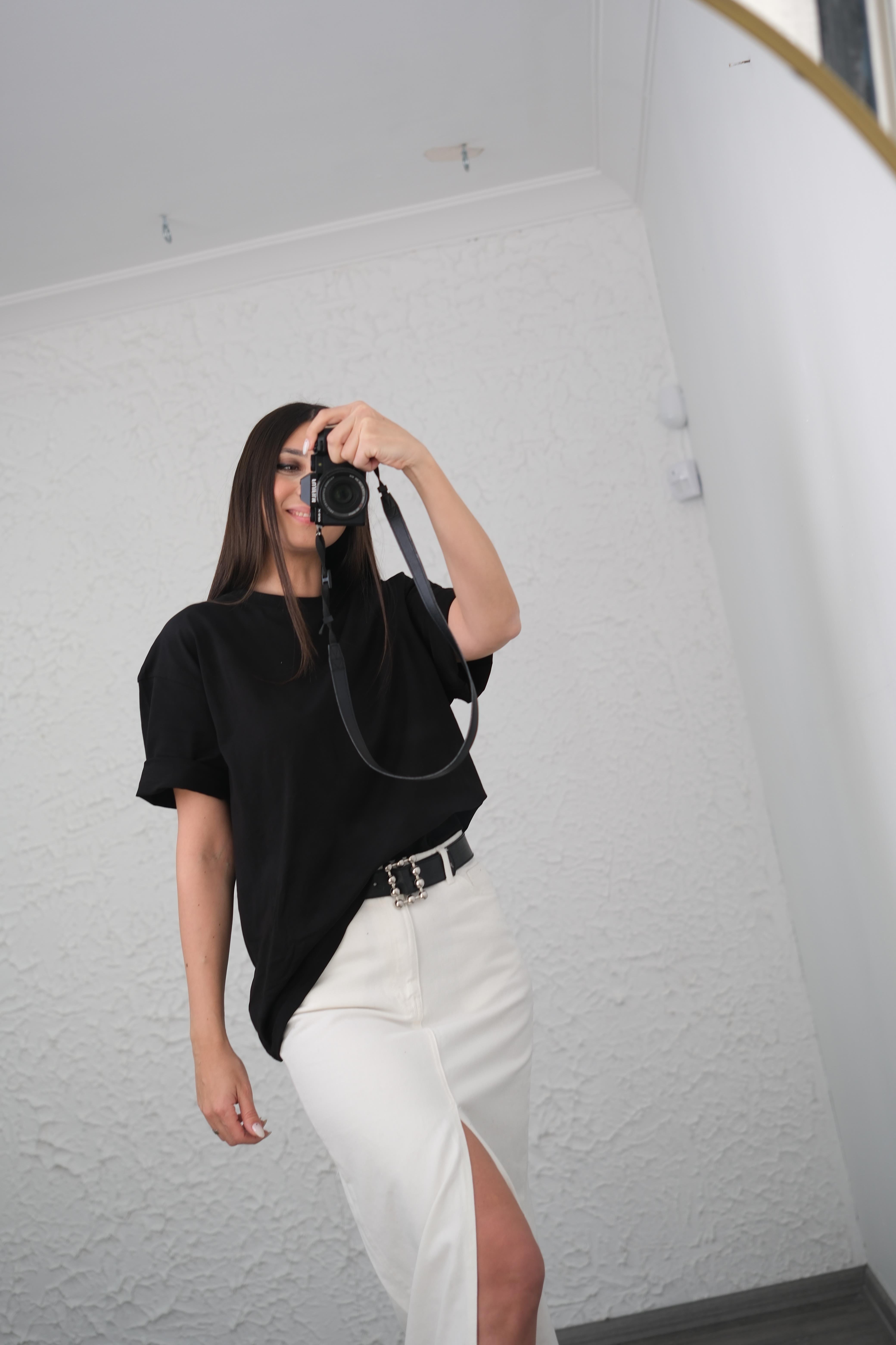 PİLLY SİYAH OVERSIZE T-SHIRT