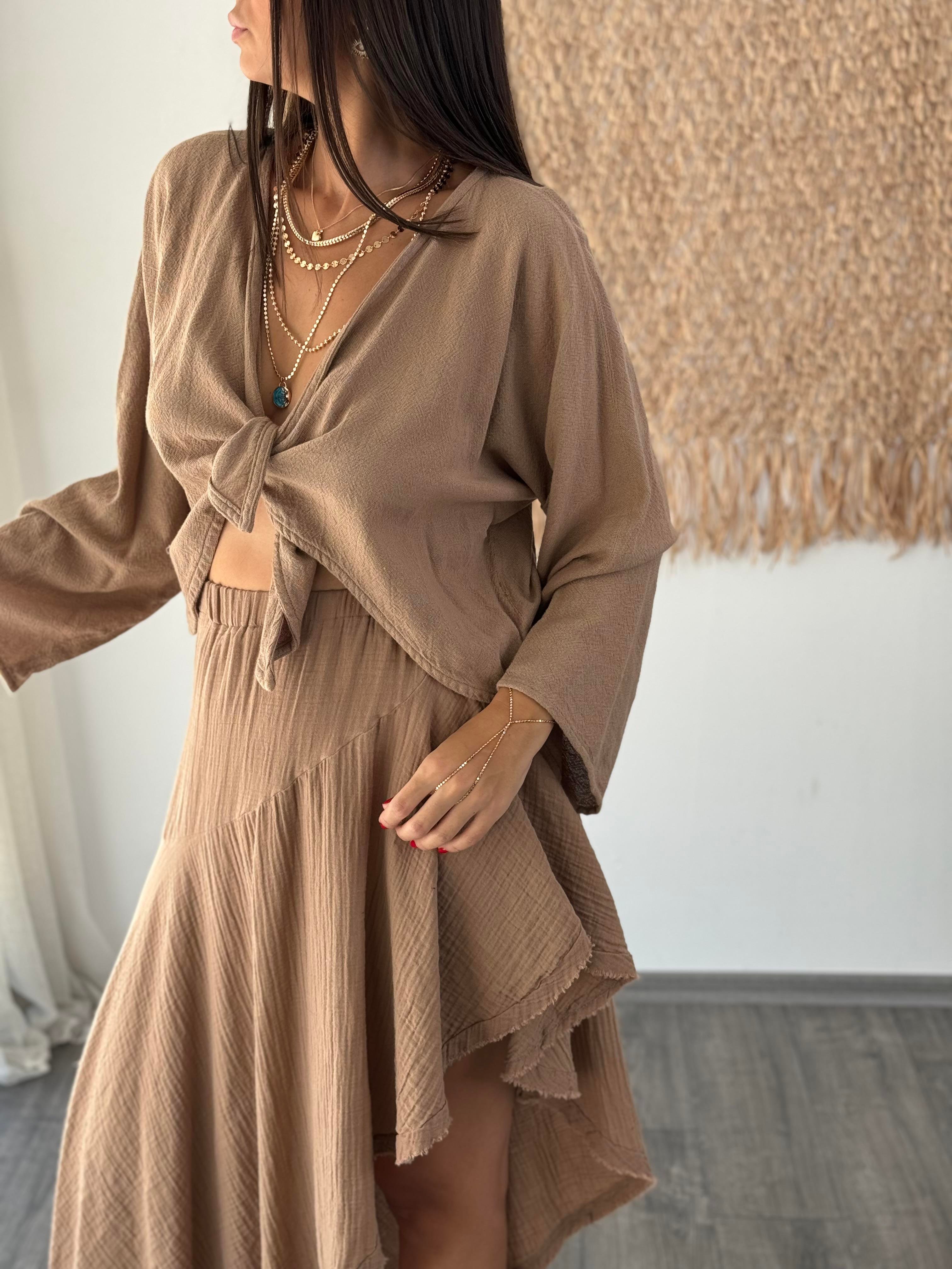 PİRGA BAĞLAMALI BİSKÜVİ CEKET BLUZ