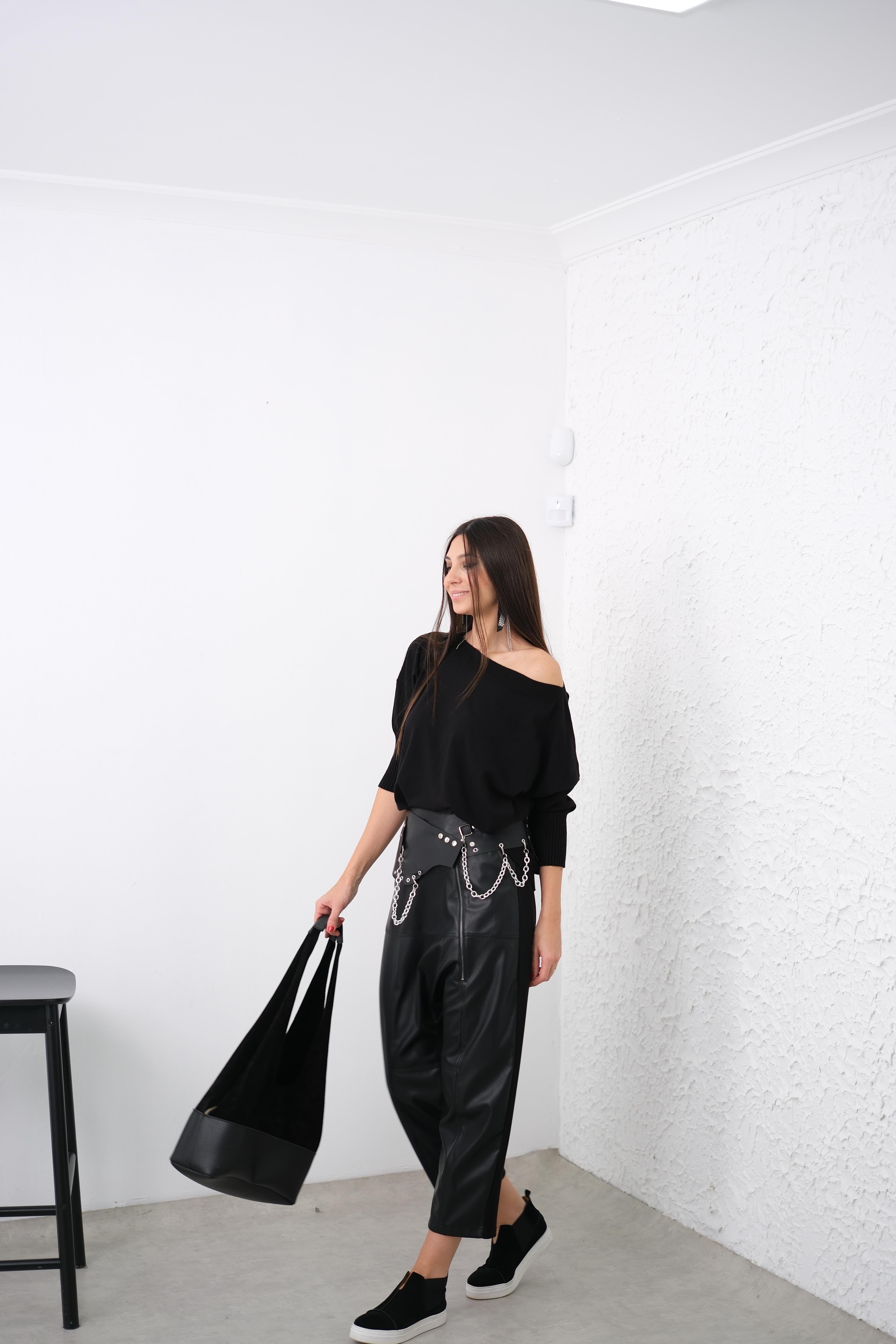 PİTY SİYAH TASARIM ŞALVAR