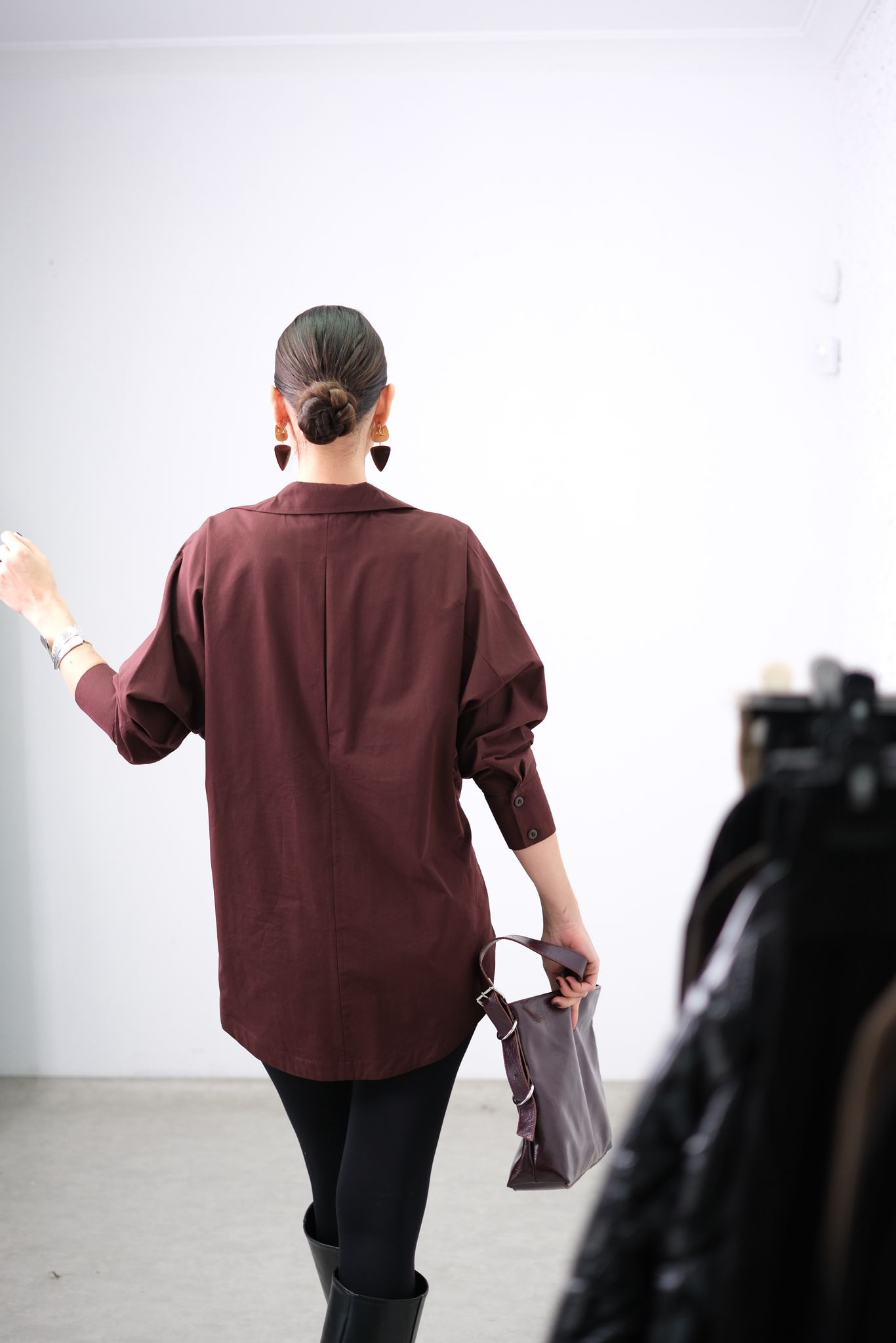 POMMY BORDO TASARIM GÖMLEK