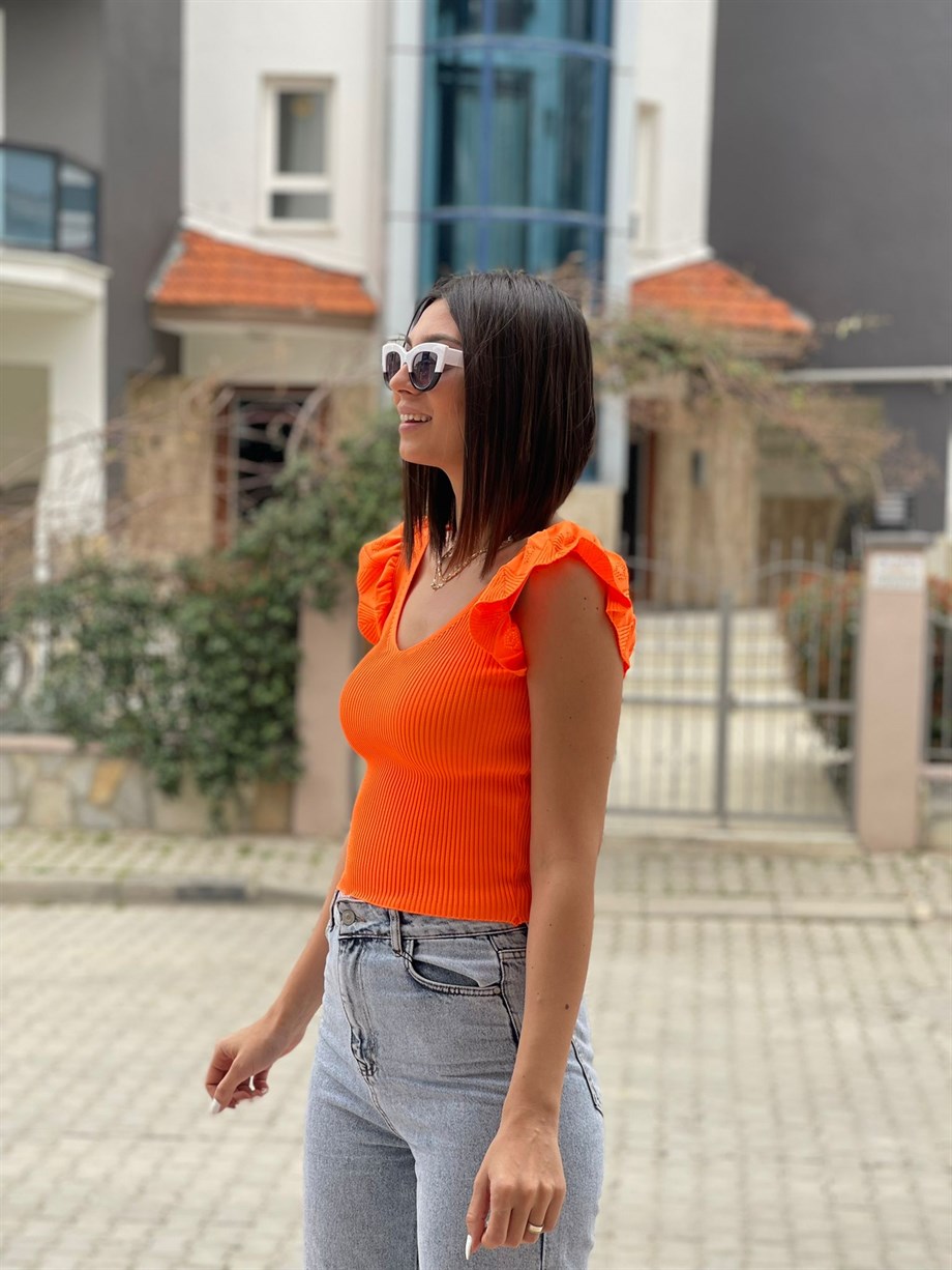 POPPY FIRFIRLI TURUNCU TRİKO