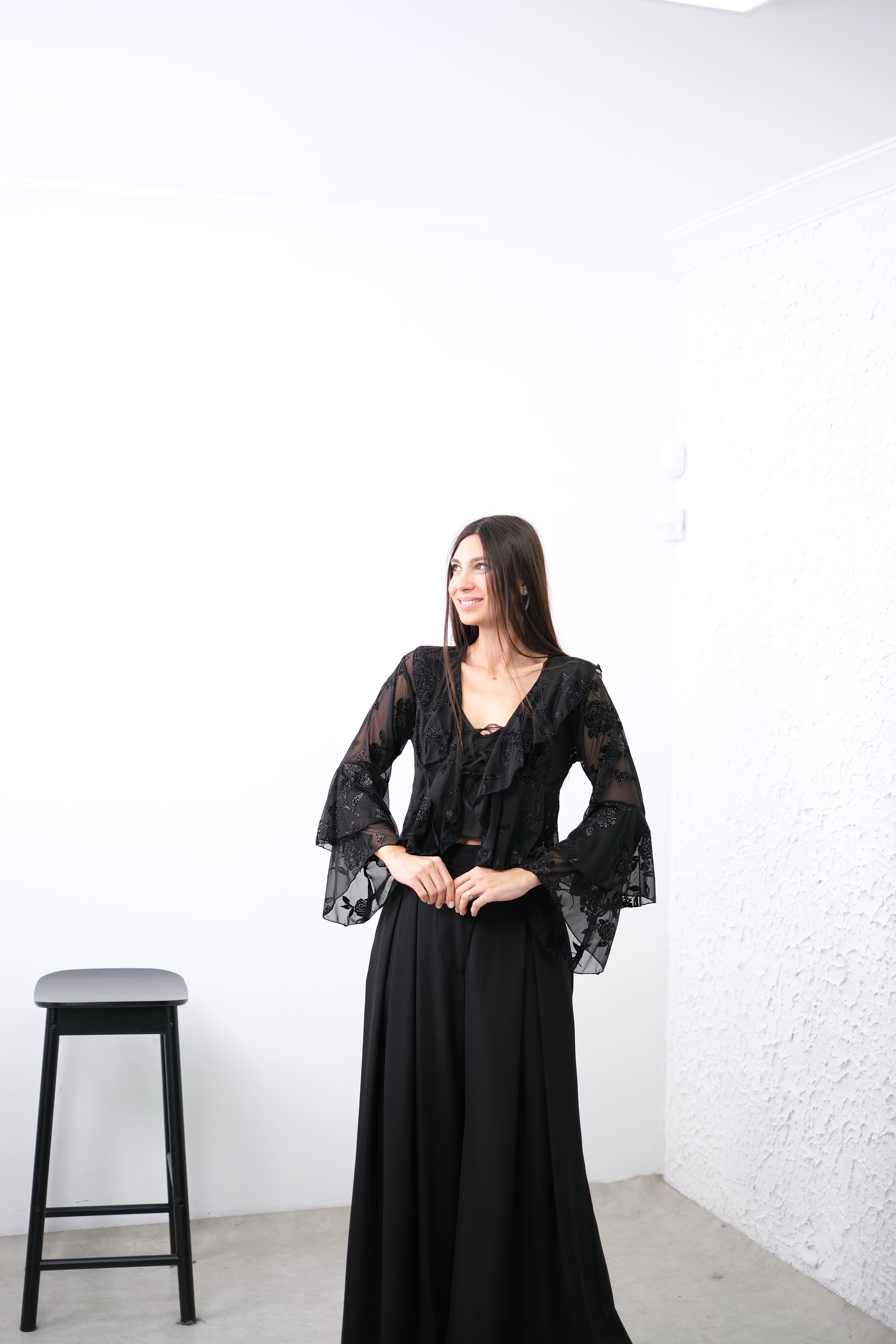 PORİ İÇ BLUZLU ŞIK TÜL BLUZ