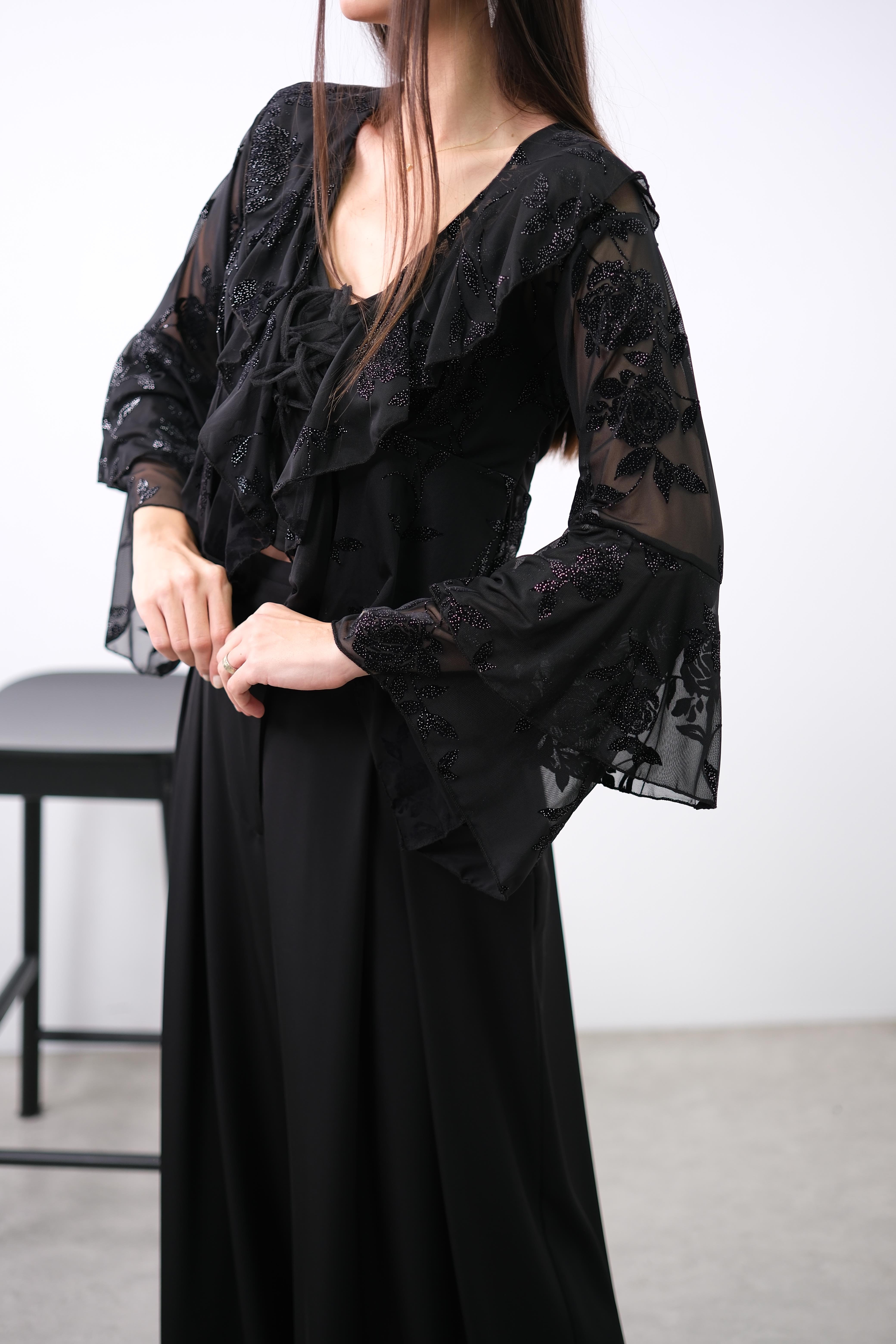 PORİ İÇ BLUZLU ŞIK TÜL BLUZ