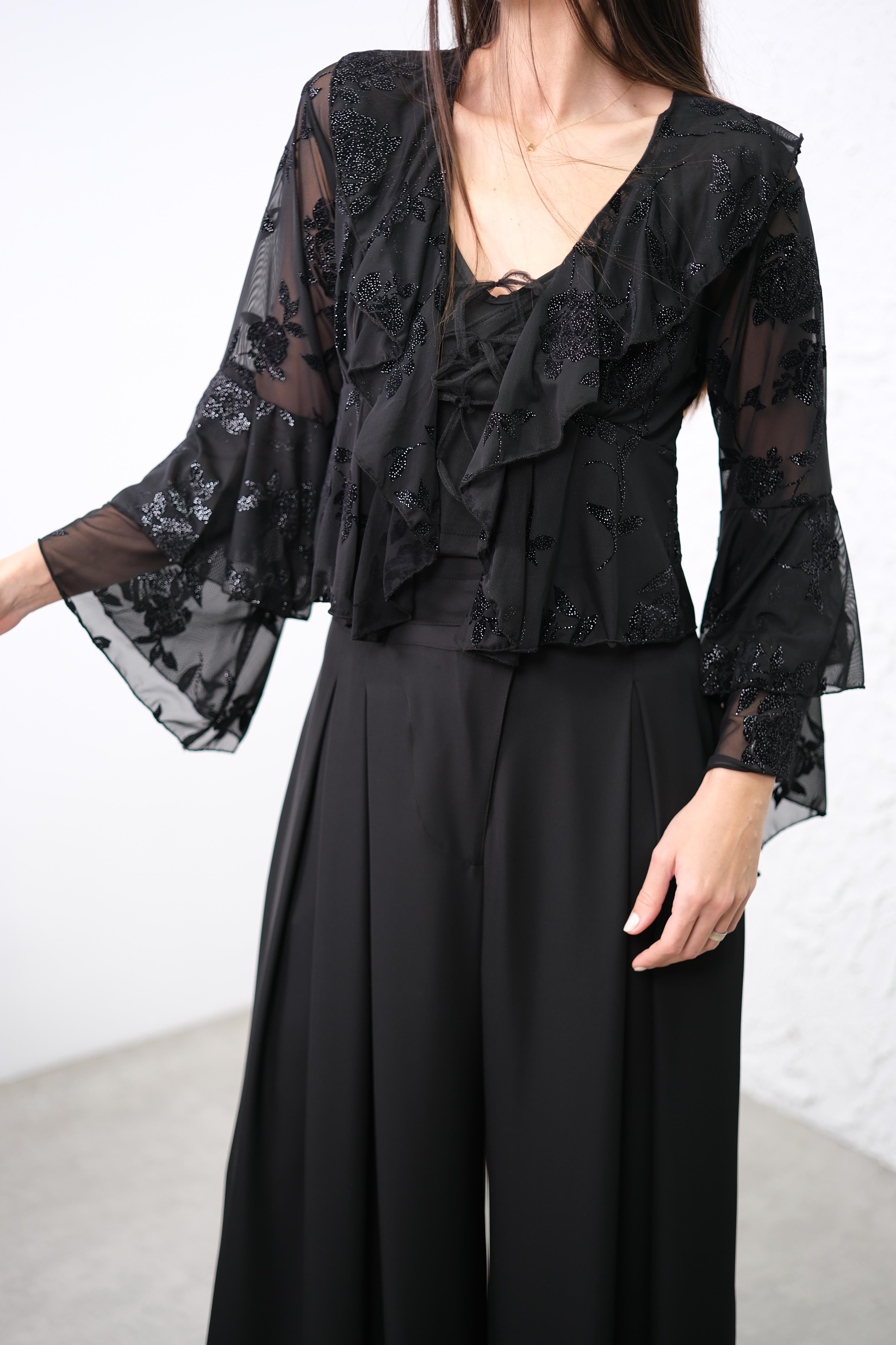 PORİ İÇ BLUZLU ŞIK TÜL BLUZ