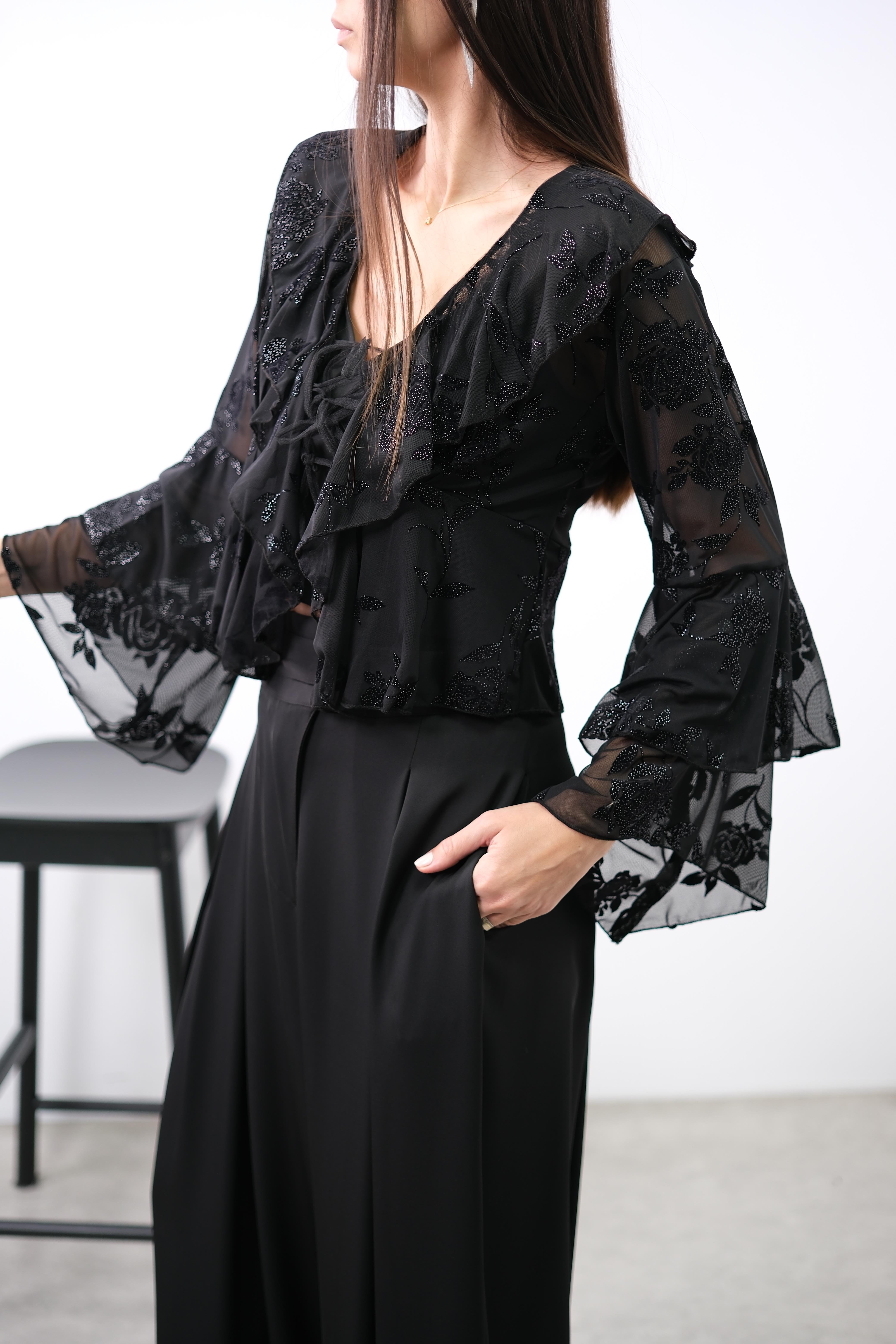 PORİ İÇ BLUZLU ŞIK TÜL BLUZ