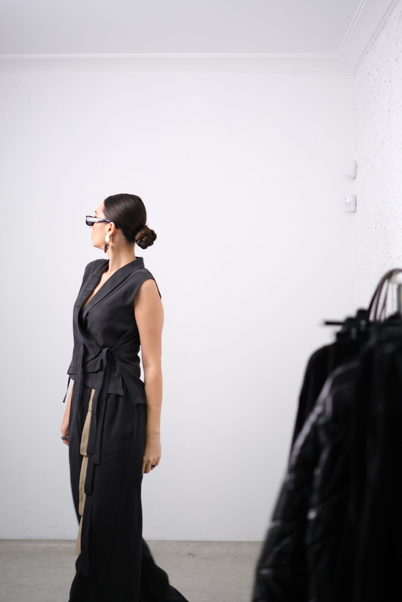 PRİME STYLE ŞERİT DETAYLI SİYAH PANTOLON