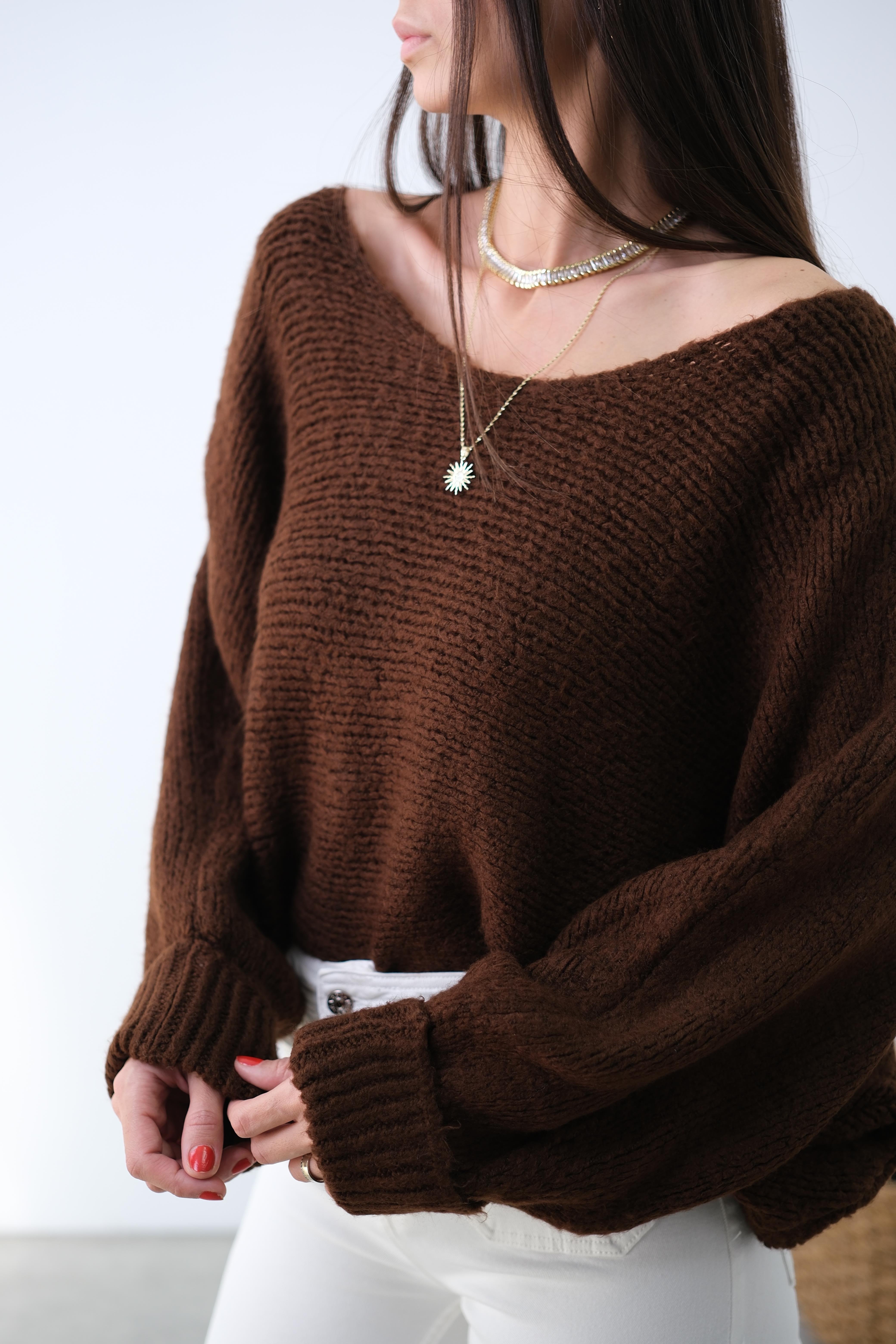 PUFFY V YAKA KAHVE KAZAK