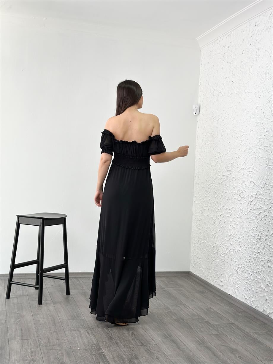 REGNUM SİYAH TASARIM ELBİSE