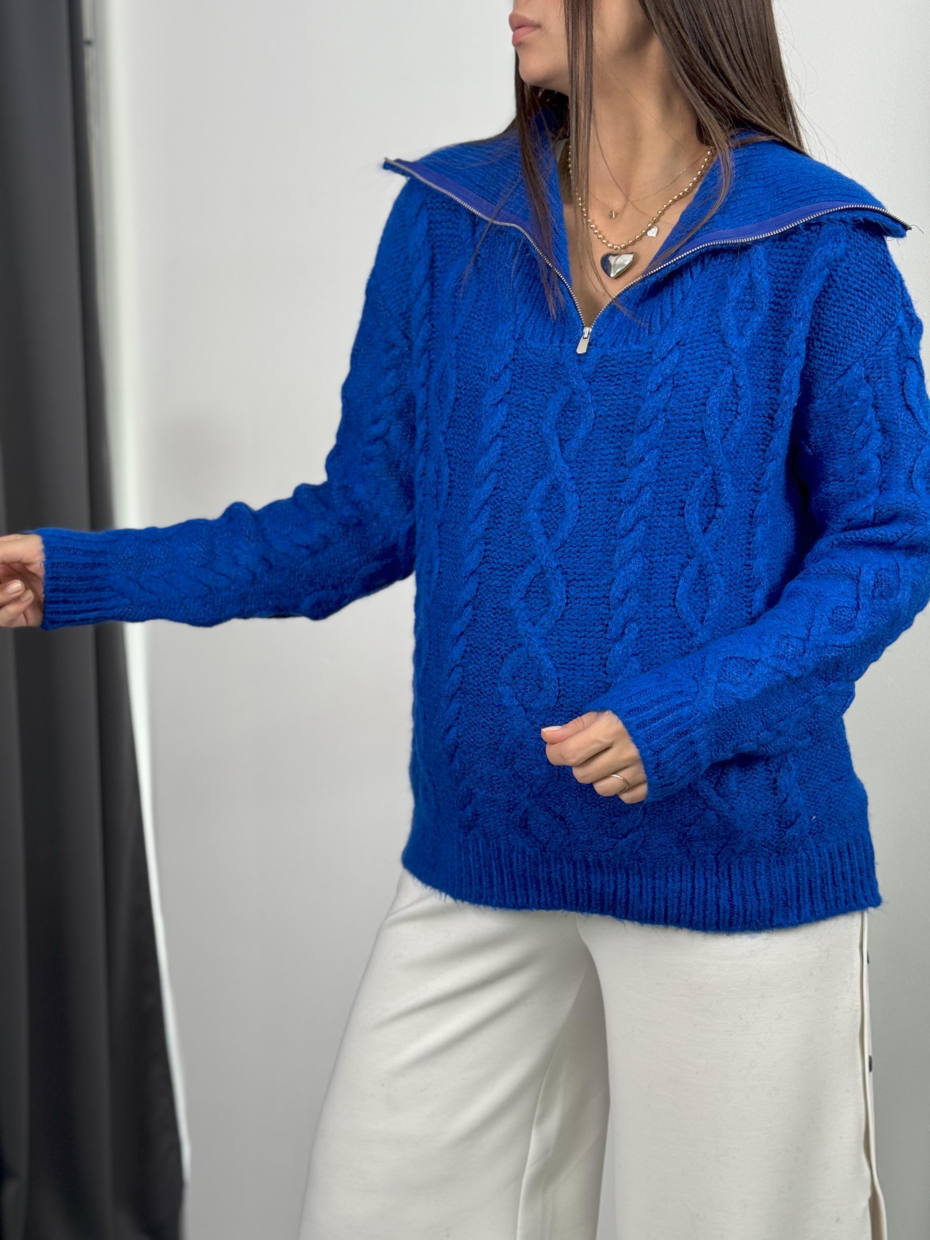 RETRO ÖRGÜLÜ YUMOŞ SAKS KAZAK