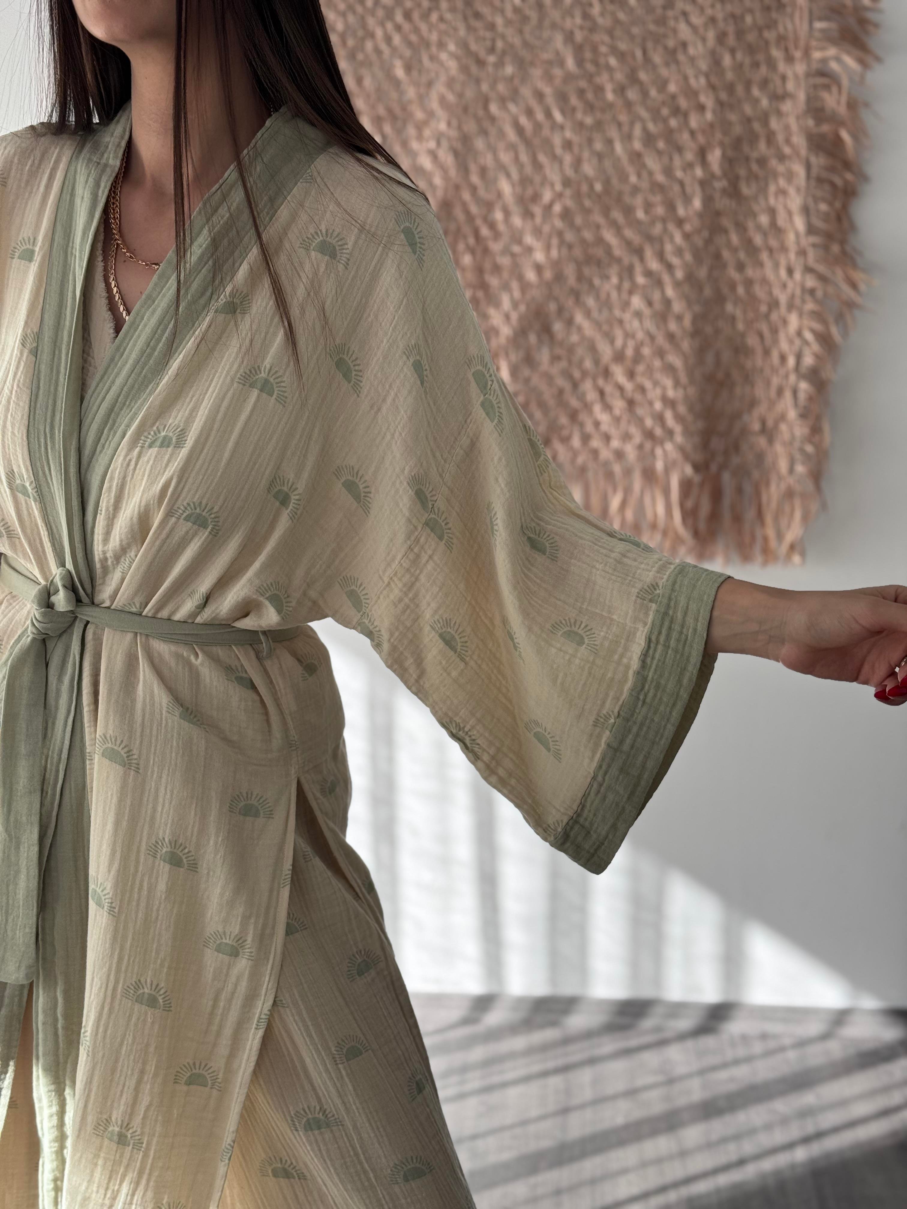 ROCİDA DESENLİ BEJ KAFTAN
