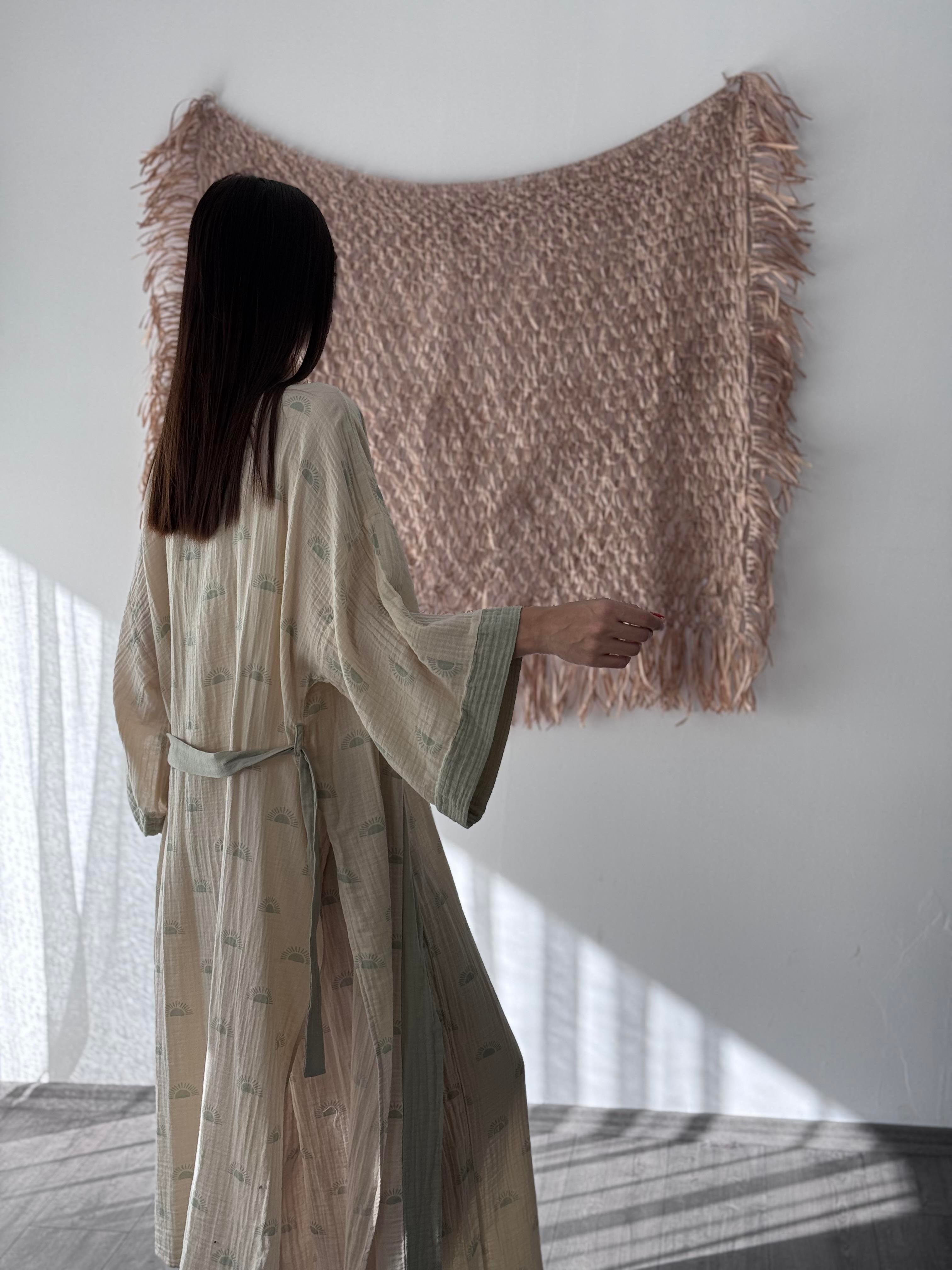 ROCİDA DESENLİ BEJ KAFTAN