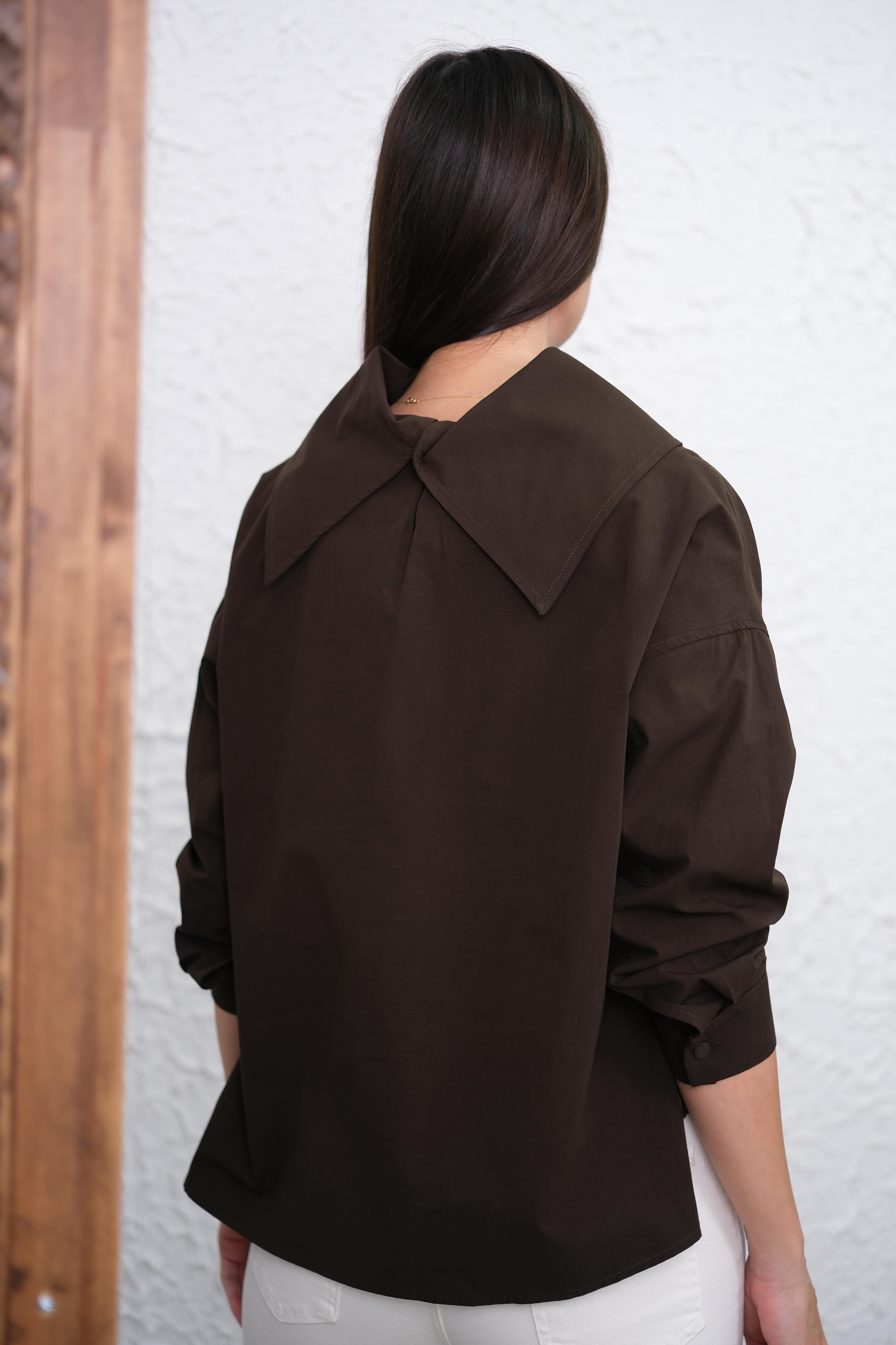 ROSSO BASKILI KAHVE BLUZ