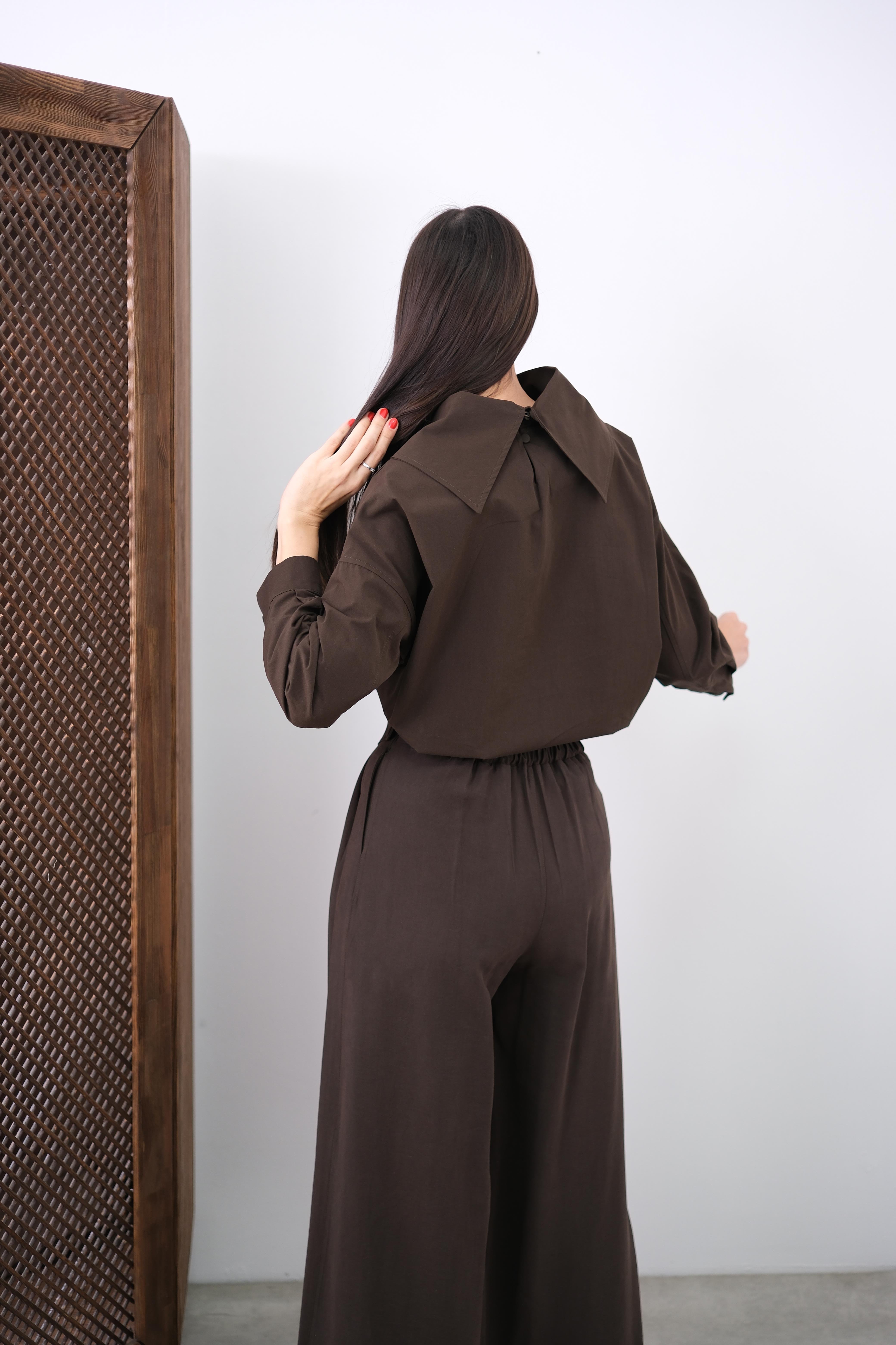 ROSSO BASKILI KAHVE BLUZ