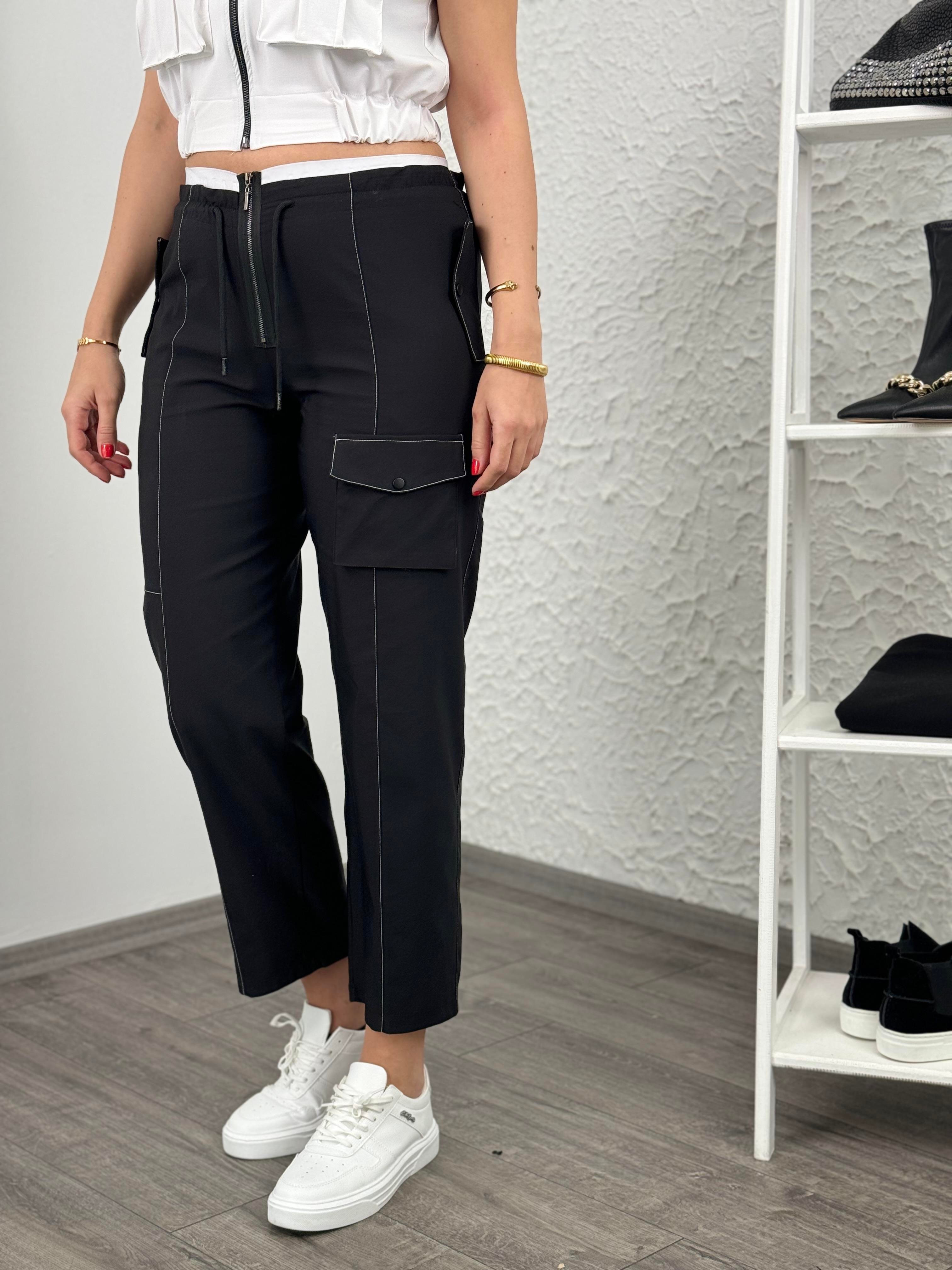 RUTHY SİYAH TASARIM PANTOLON