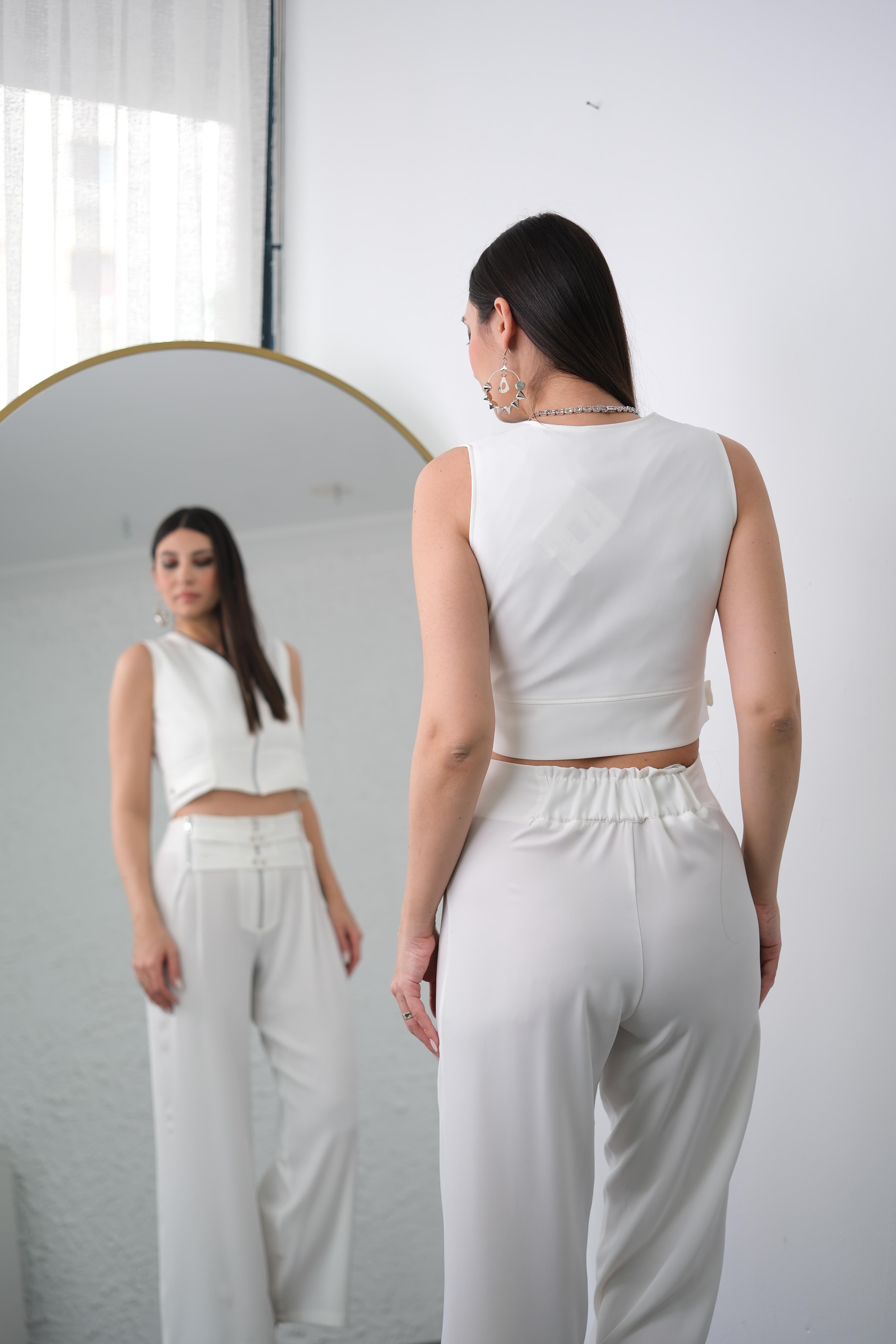 SİENA TASARIM BEYAZ PANTOLON