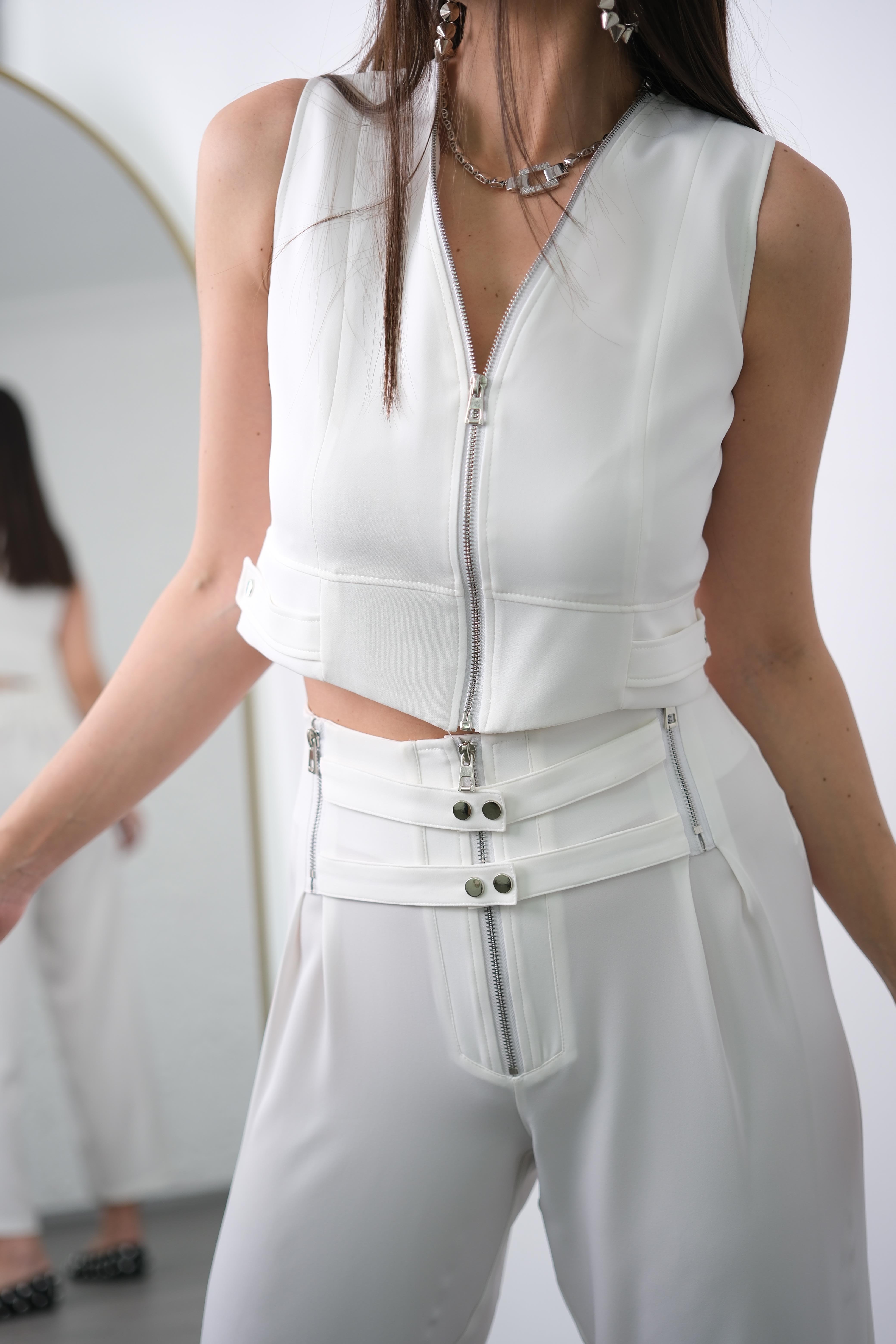 SİENA TASARIM BEYAZ PANTOLON