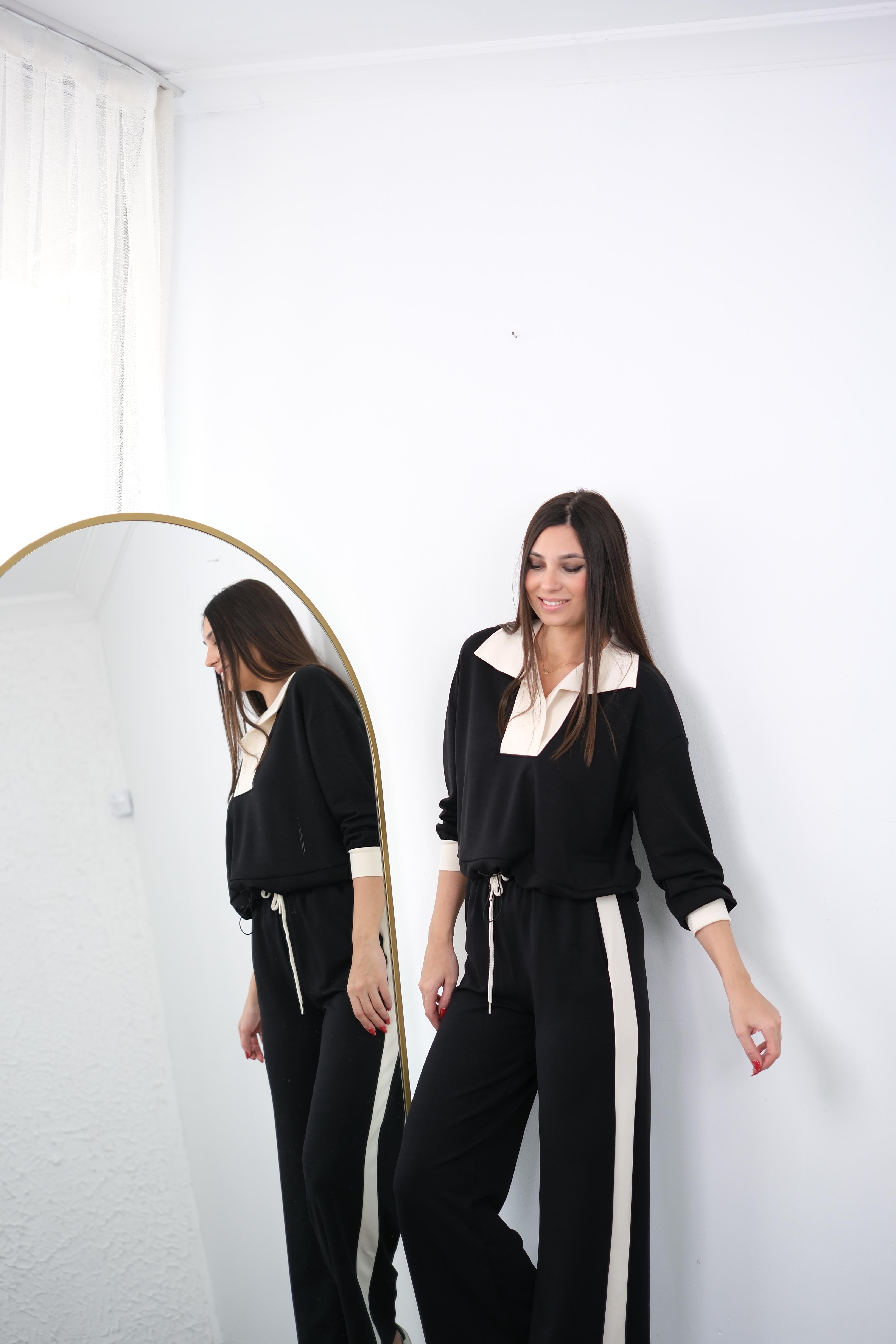 SOHO SİYAH YAKALI MODAL TAKIM