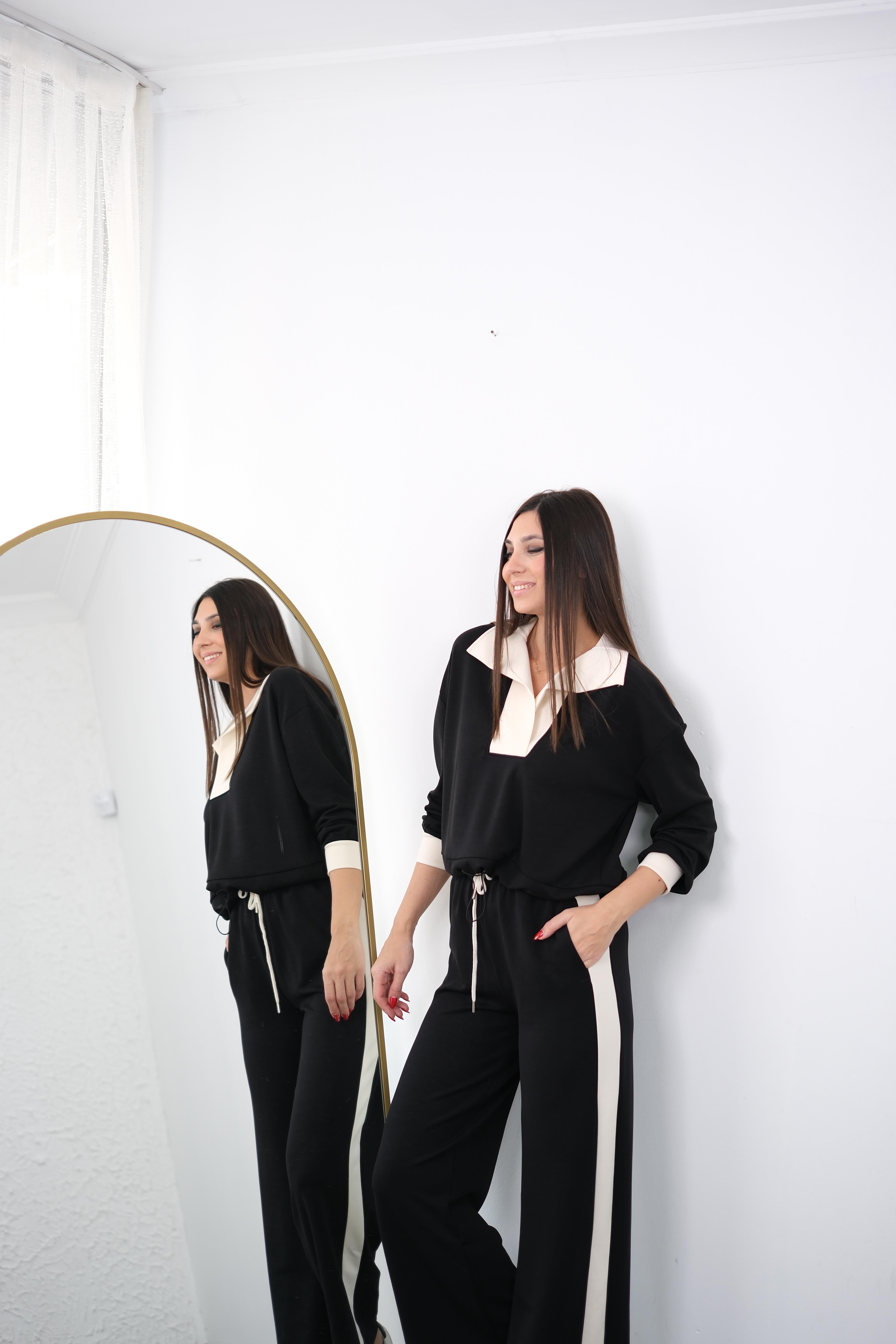 SOHO SİYAH YAKALI MODAL TAKIM