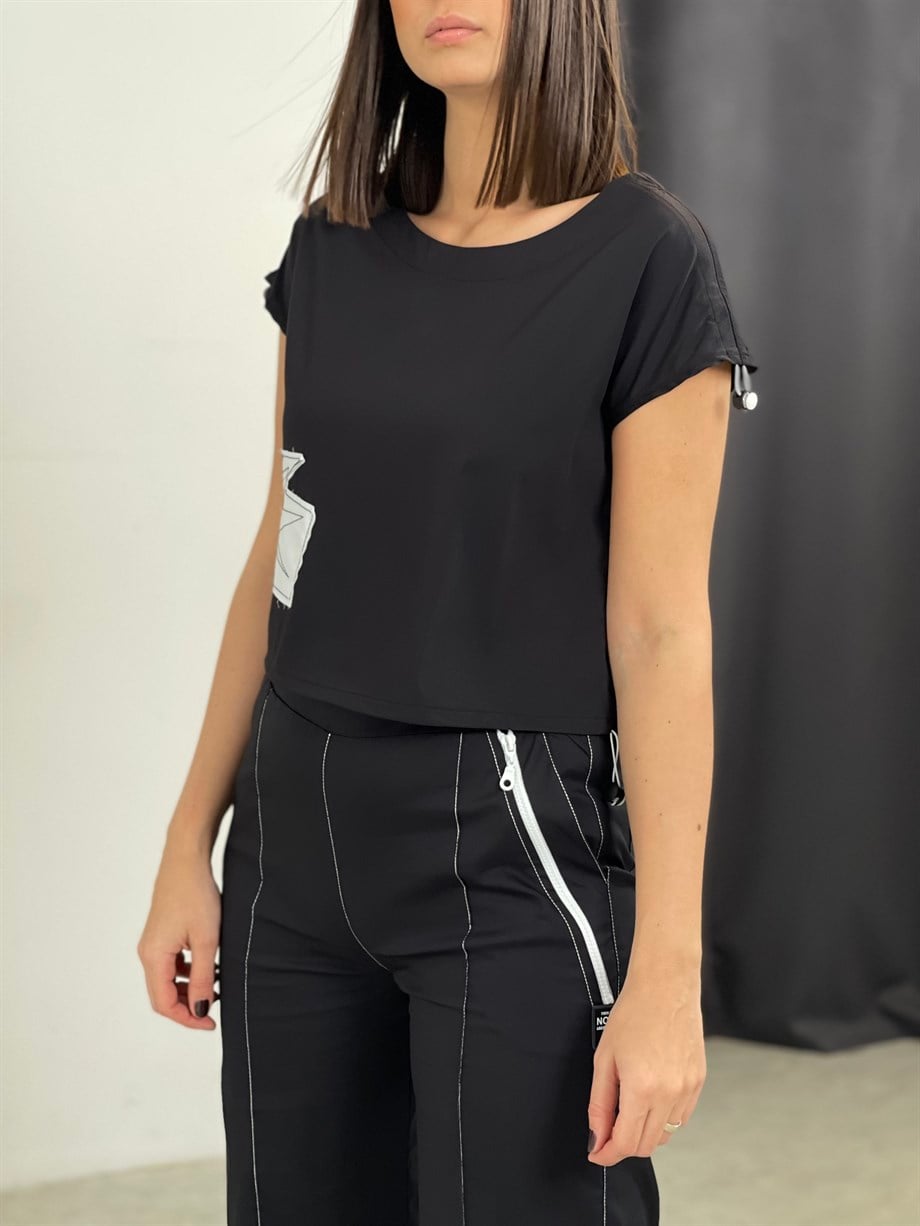 SOİE SİYAH CROP
