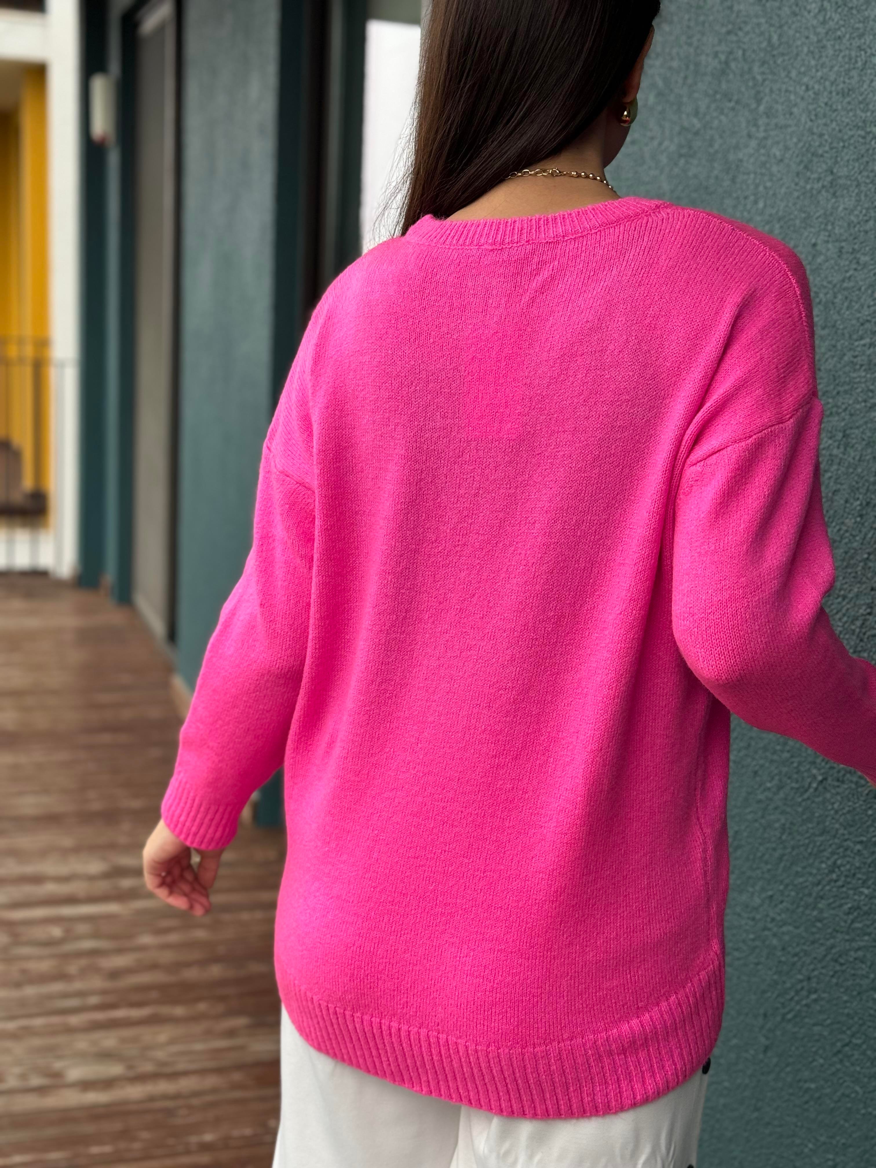 TENA NEON PEMBE YUMOŞ KAZAK