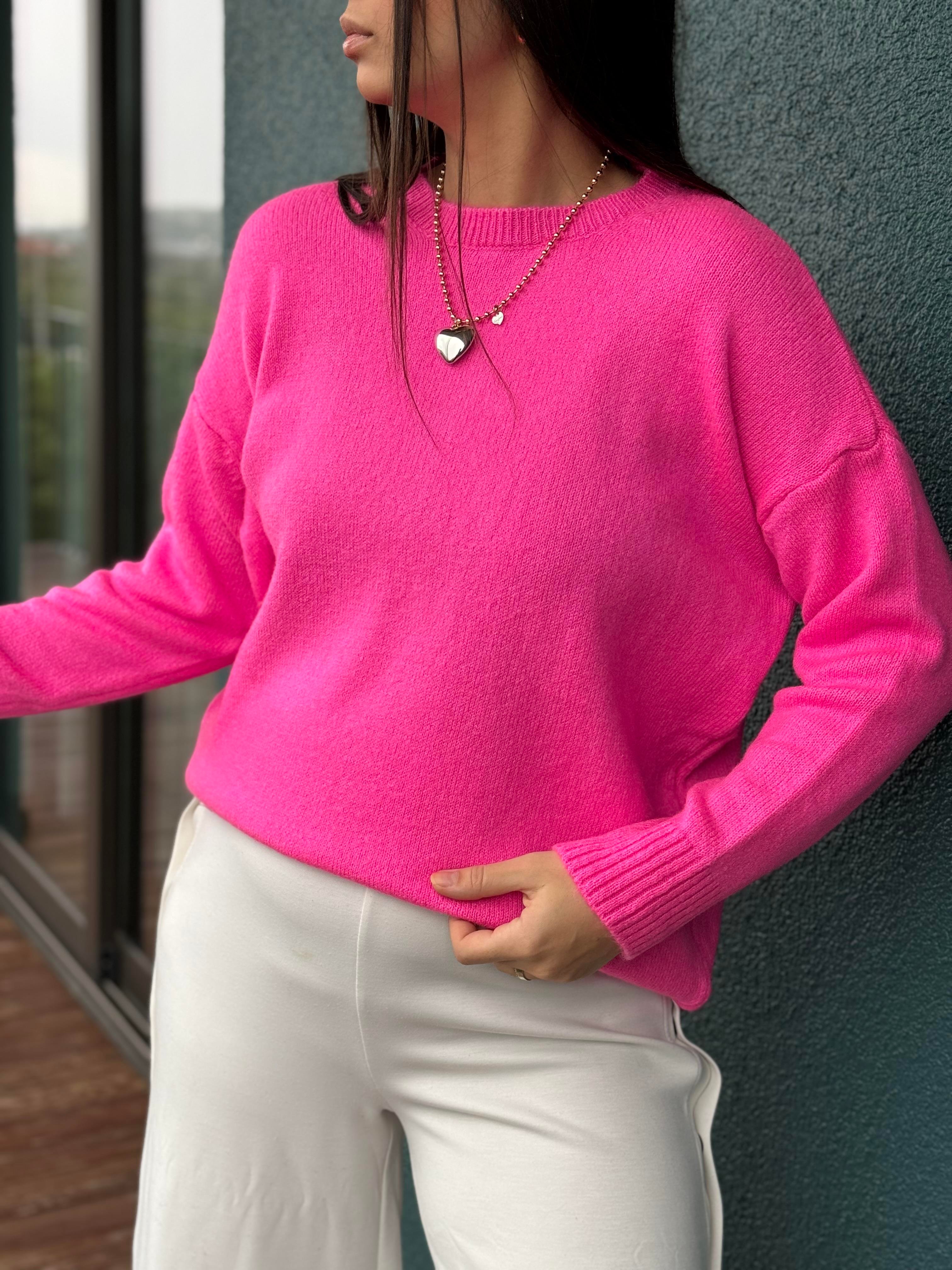 TENA NEON PEMBE YUMOŞ KAZAK
