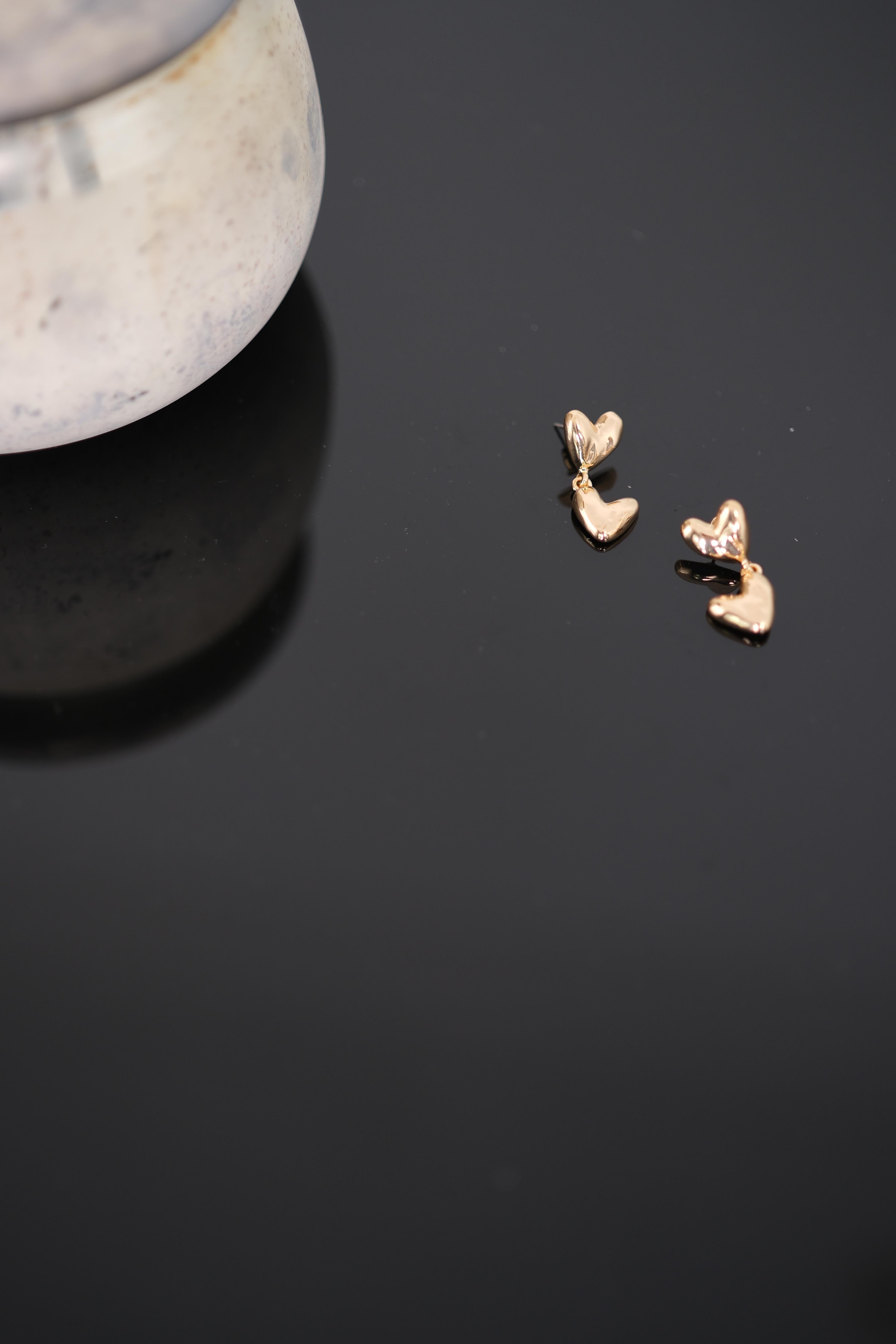 TET ÇİFT KALP SALLANTILI KÜPE