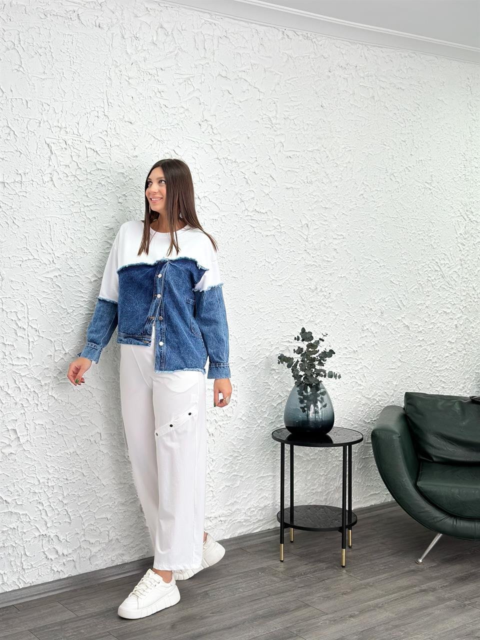 THAMES JEAN DETAYLI BEYAZ SWEAT