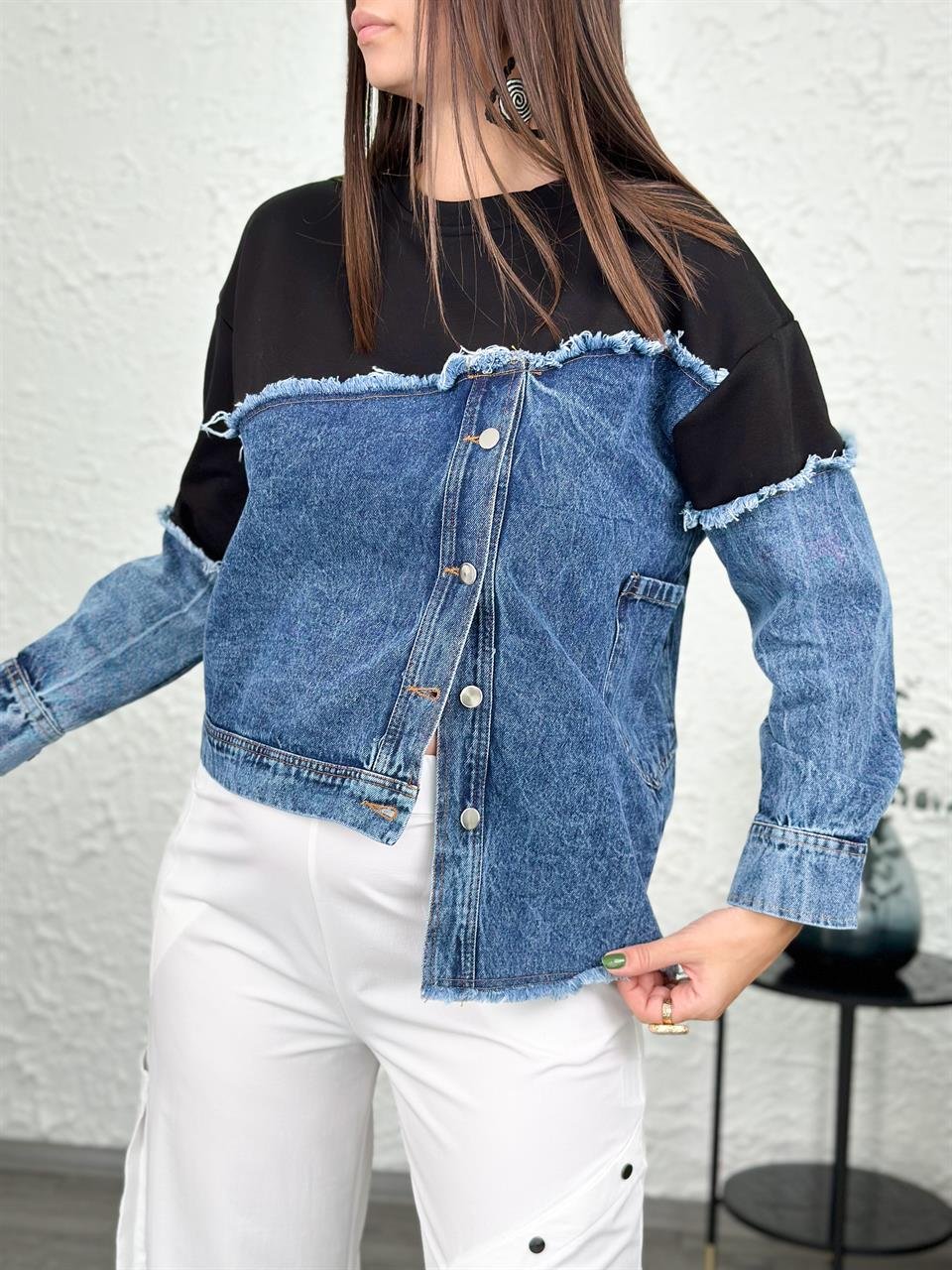 THAMES JEAN DETAYLI SİYAH SWEAT