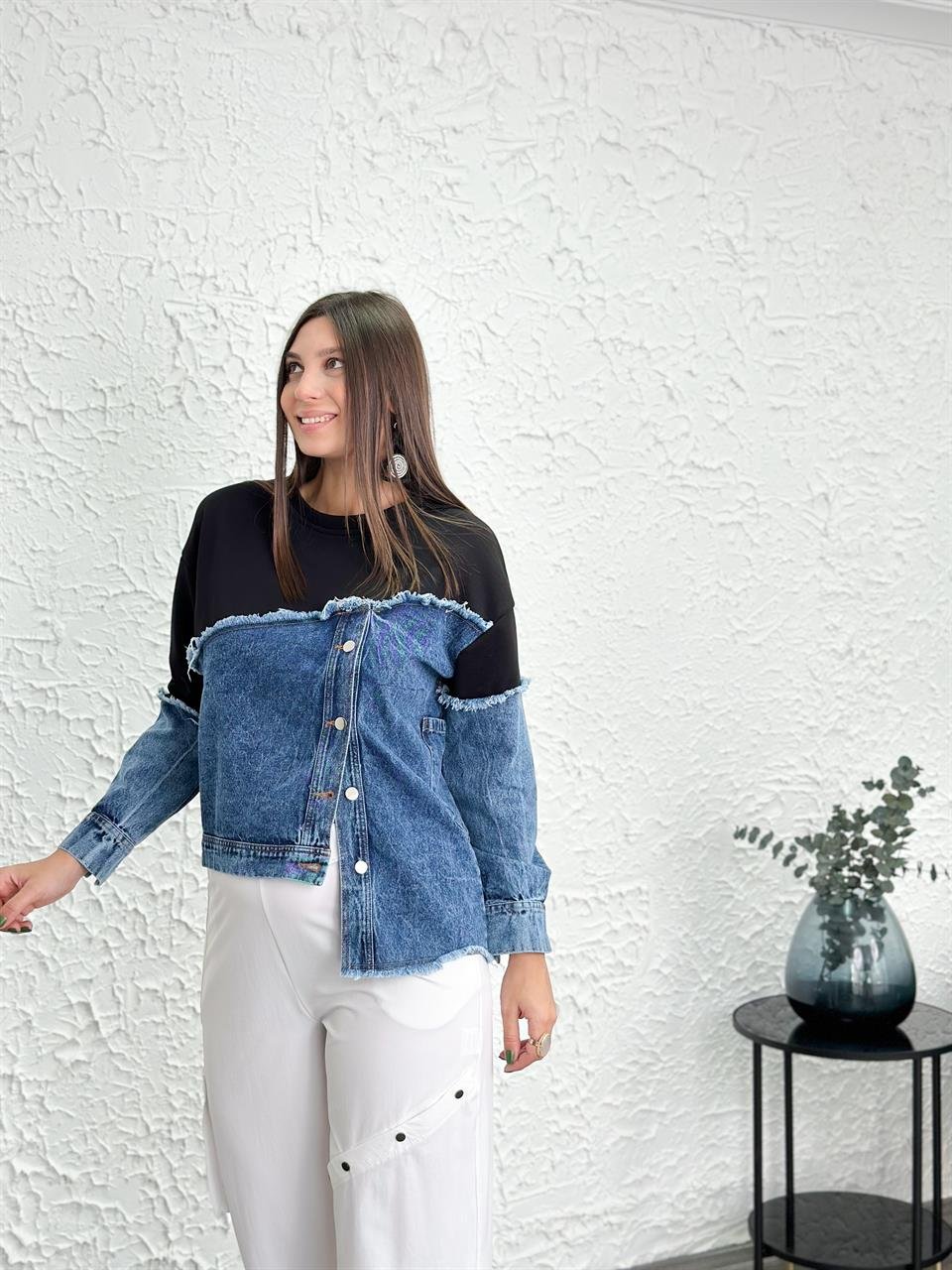 THAMES JEAN DETAYLI SİYAH SWEAT