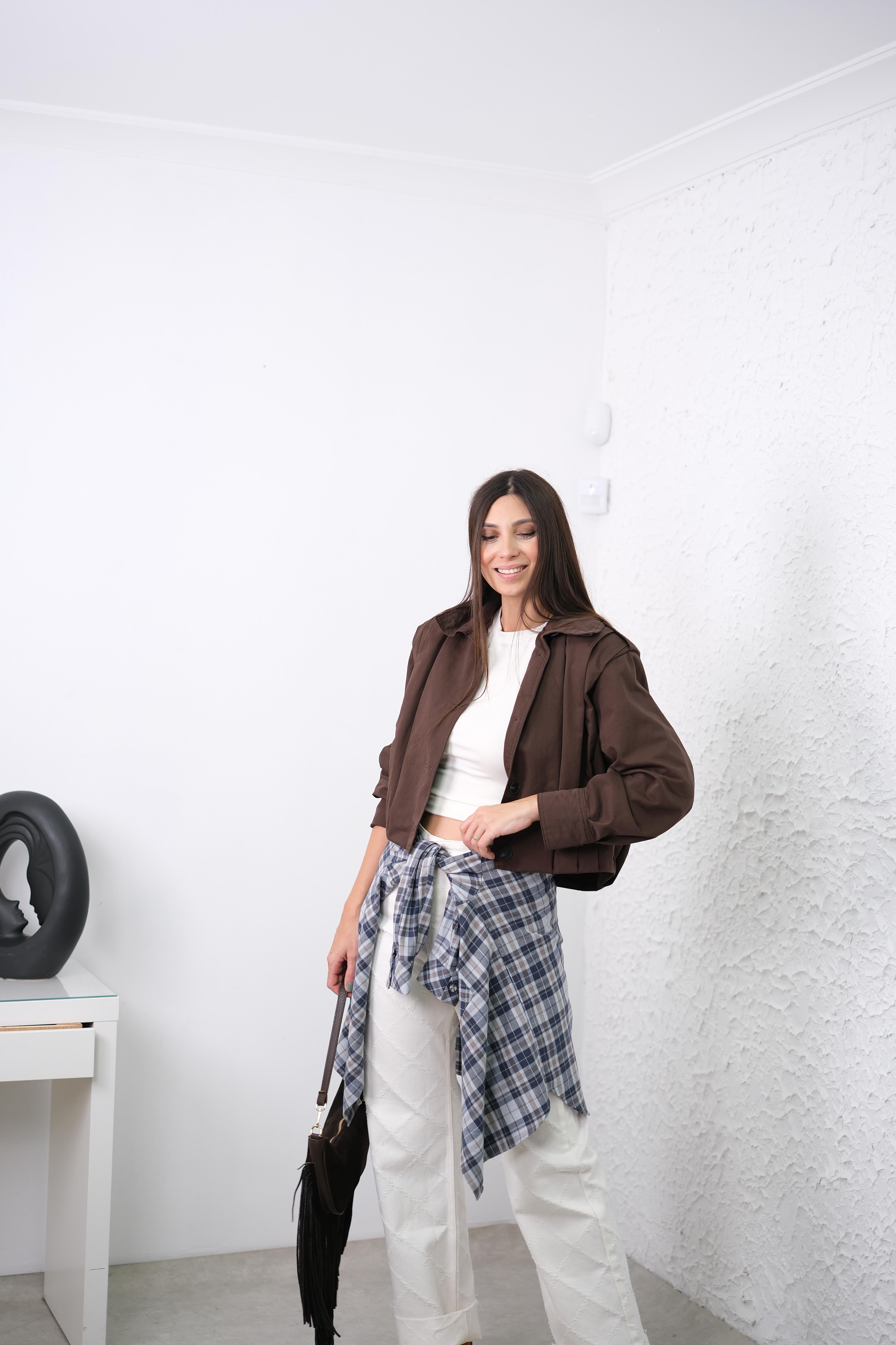 TİLLY MAVİ EKOSE GÖMLEK