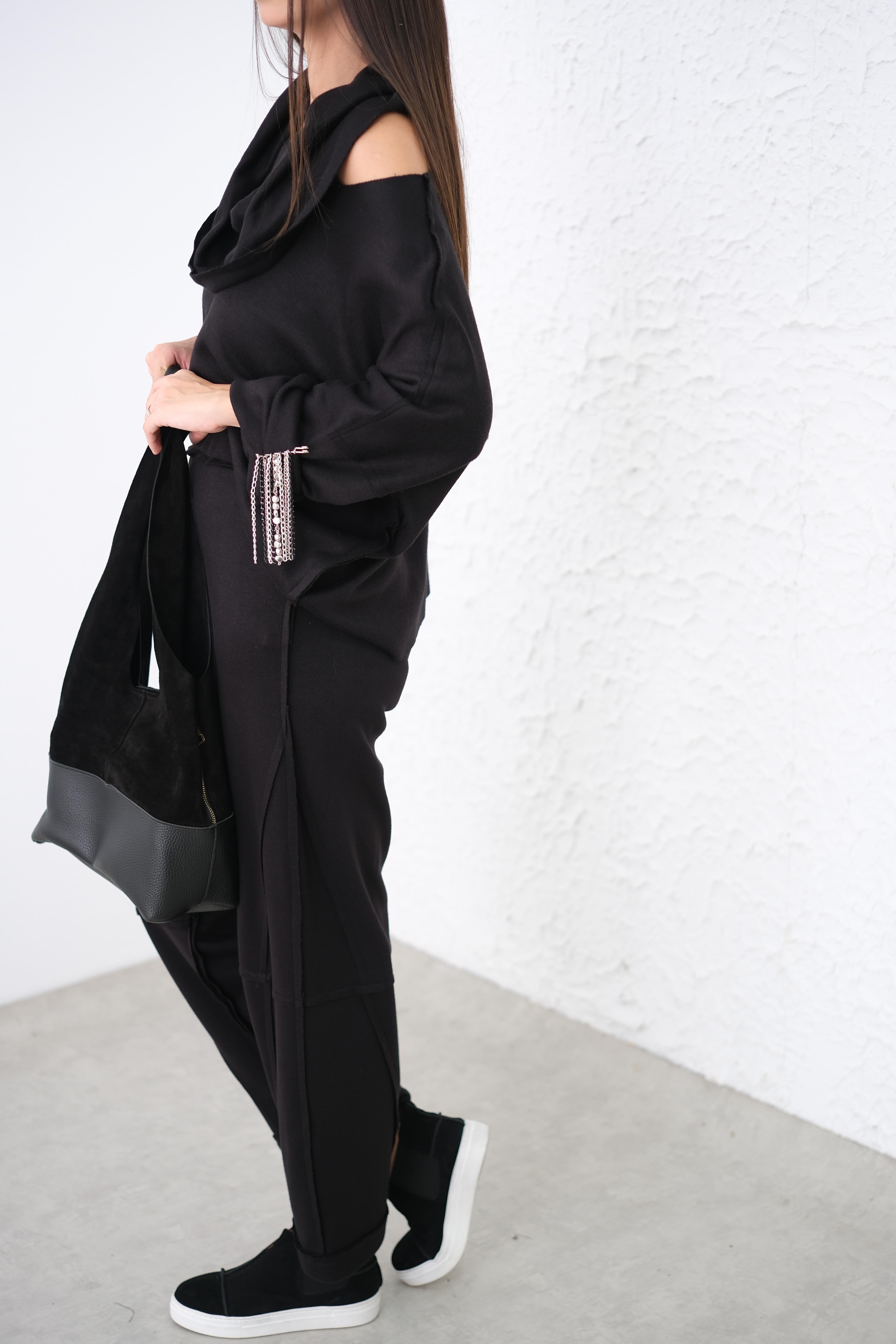 TOLLY SİYAH TRİKO PANTOLON