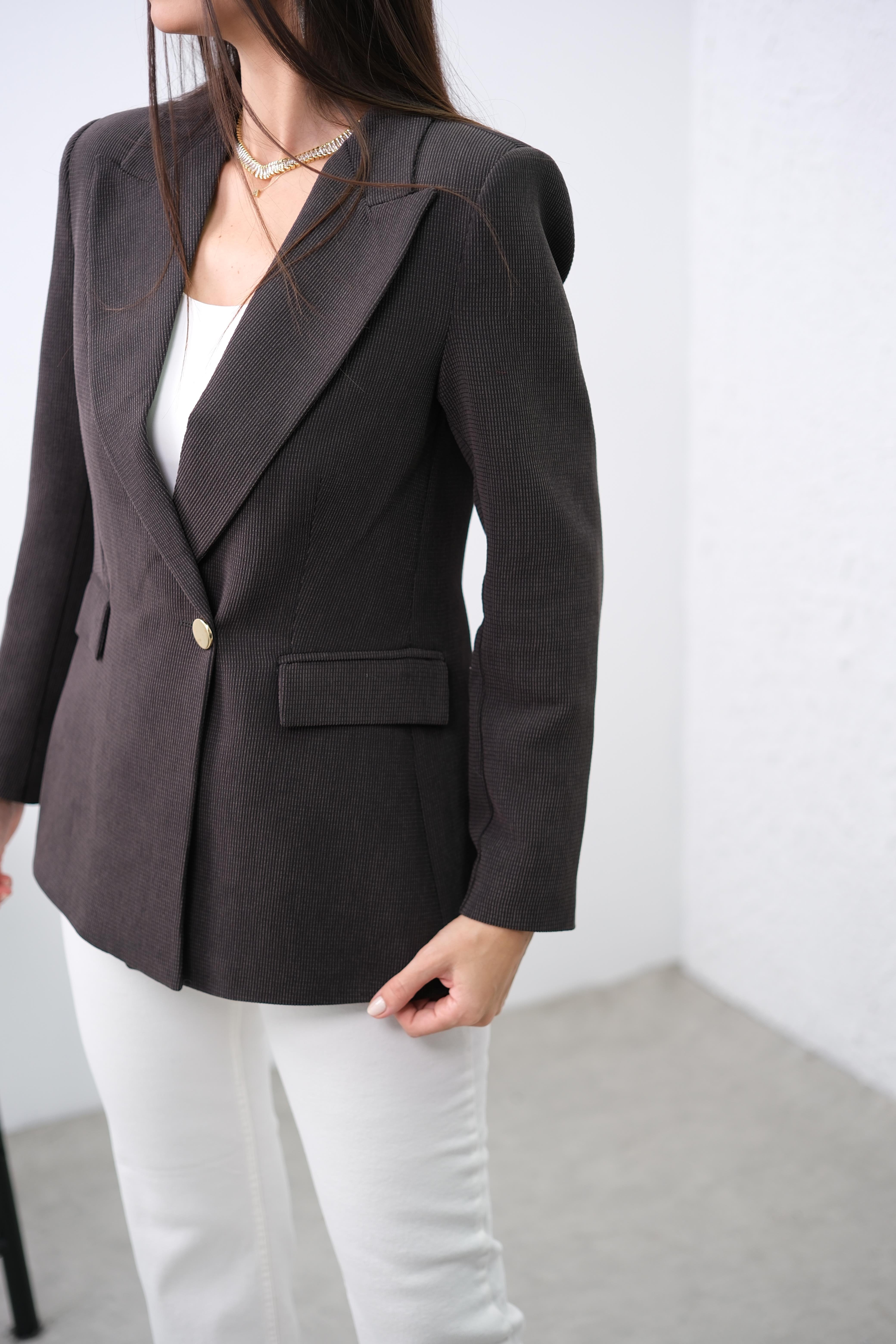 TROPE GOLD DÜĞMELİ ANTRASİT BLAZER