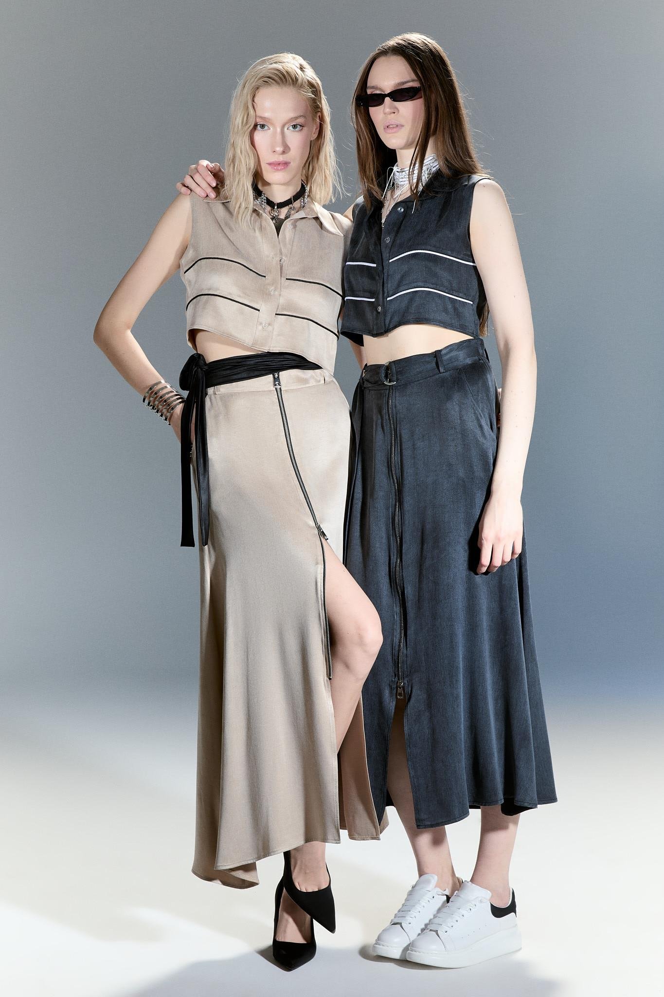 TUNİ FERMUARLI ANTRASİT ETEK