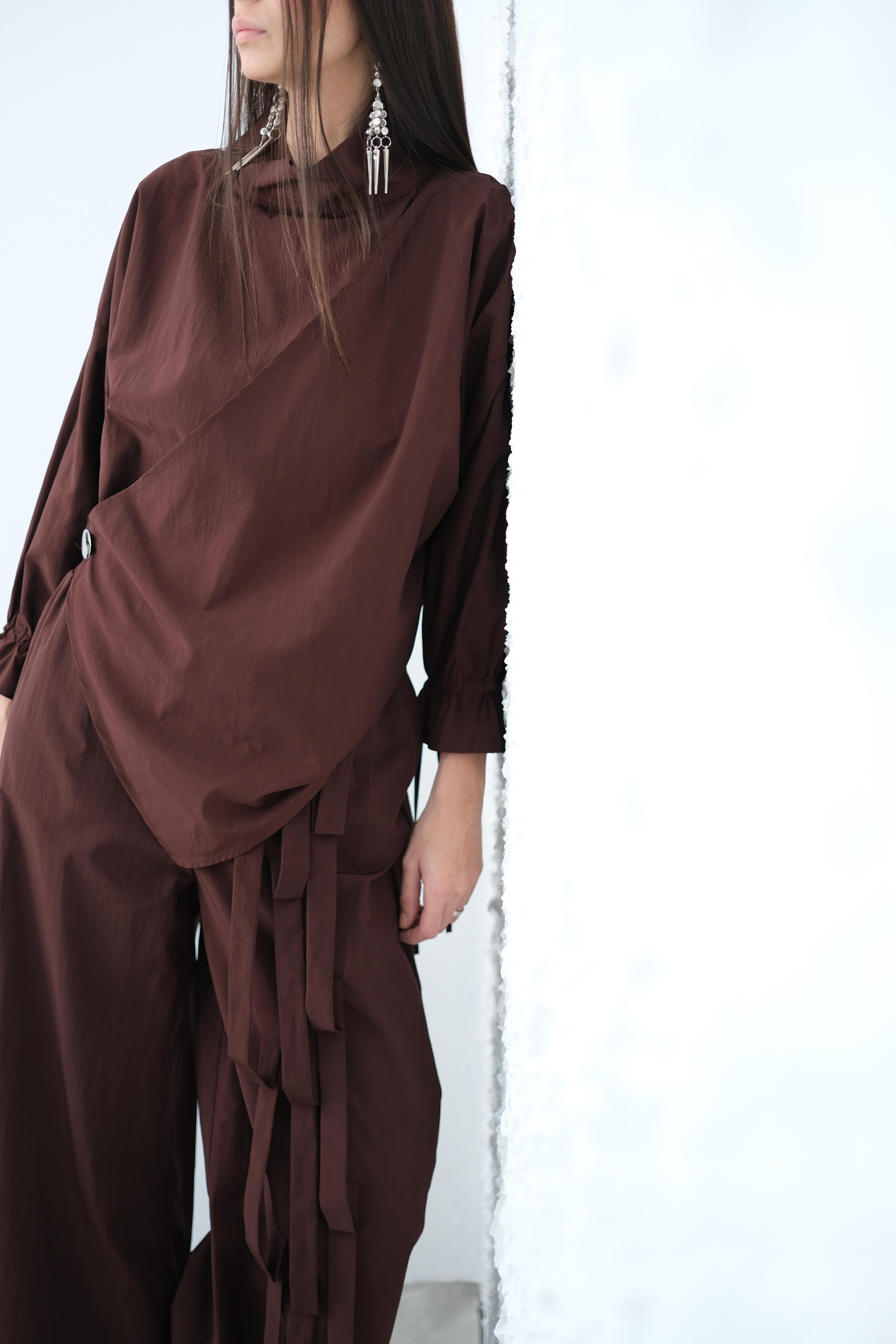 VALENTİ ÖN KRUVAZE BORDO BLUZ