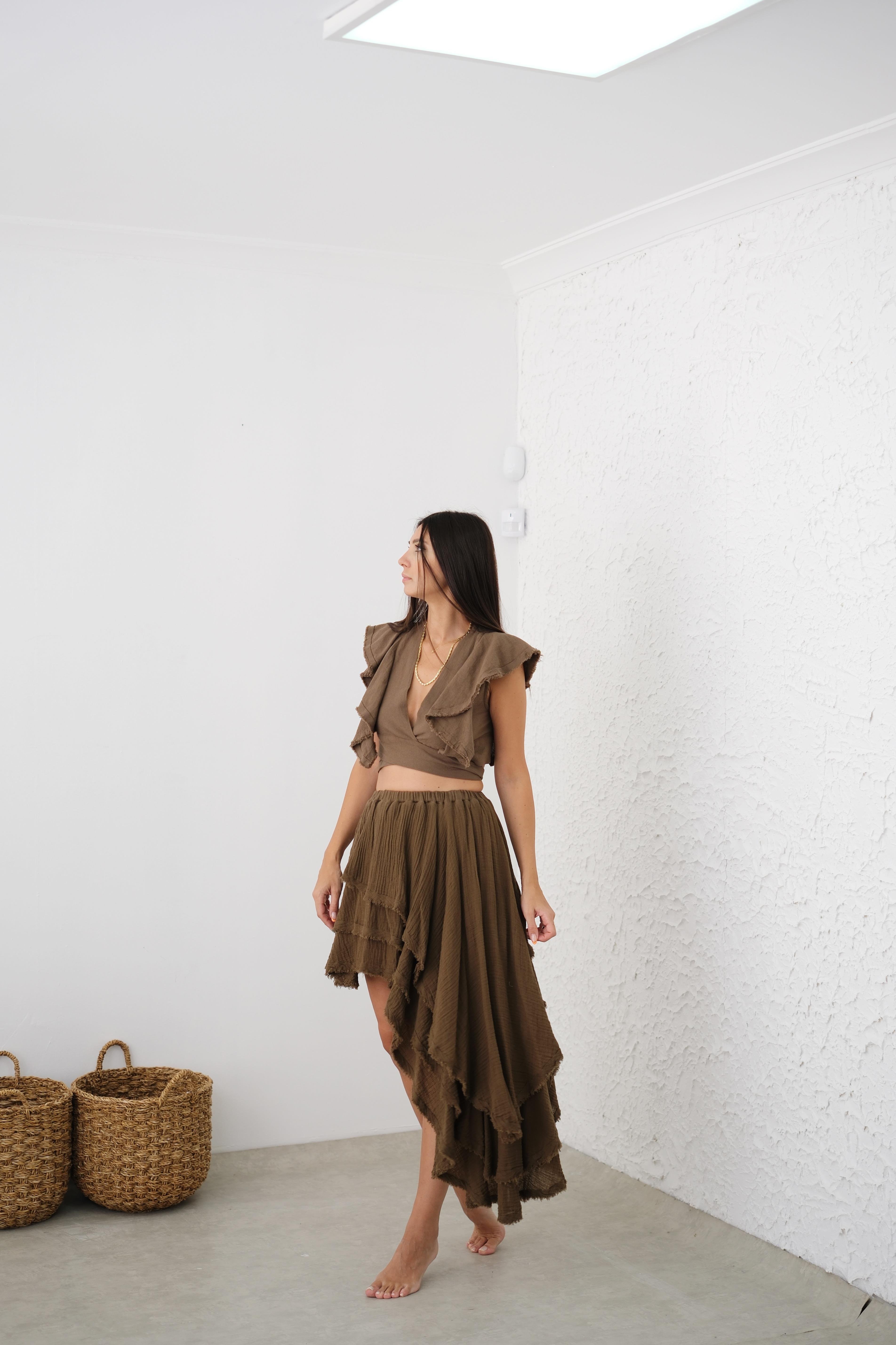 VALYA ASİMETRİK PREMİUM KAHVE ETEK